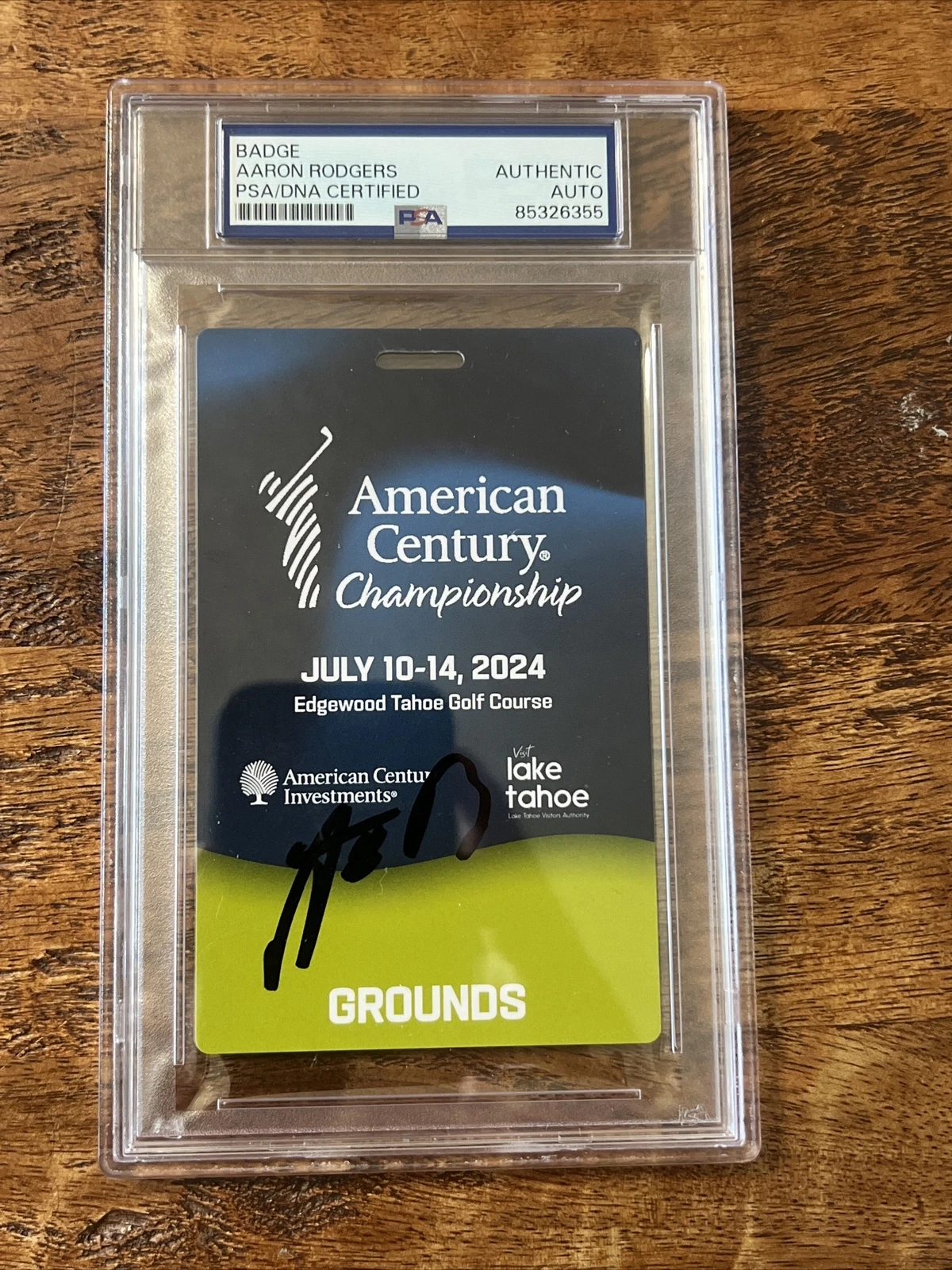Aaron Rodgers Signed American Century Ticket Psa Dna Coa Slab Autographed Jets