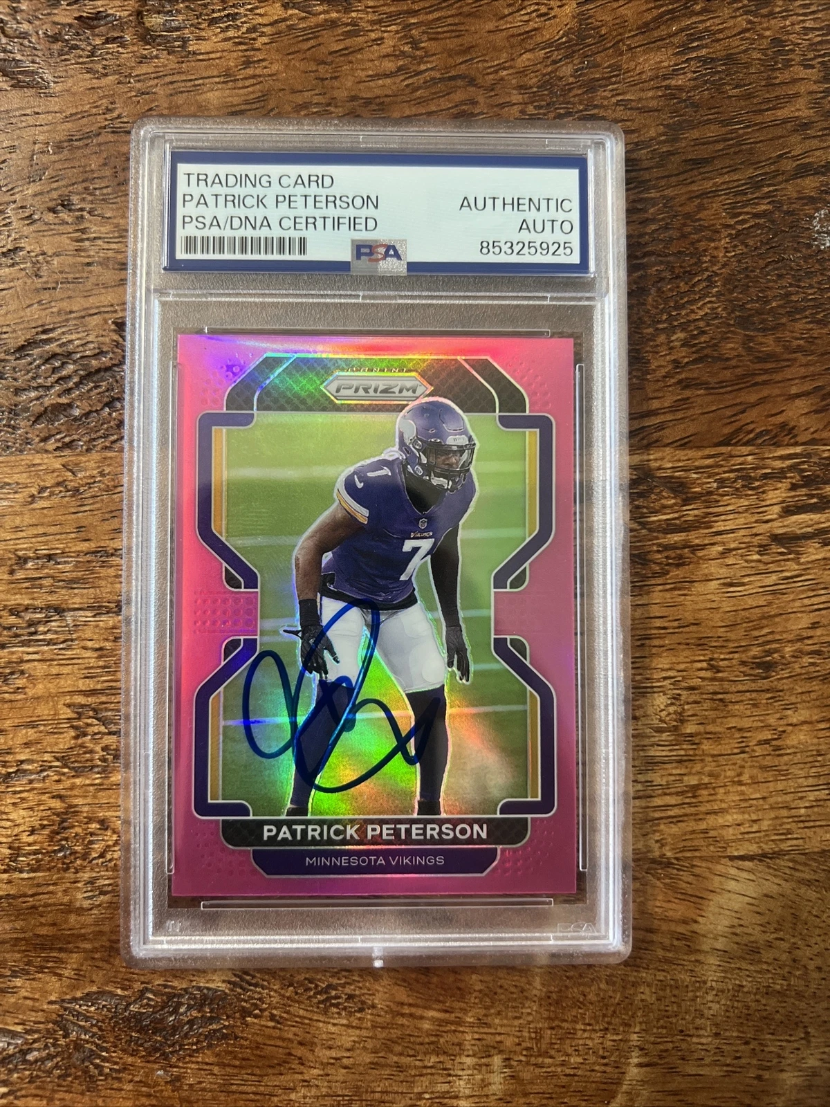 Patrick Peterson IP Signed Prizm Card PSA DNA Coa Slab Vikings Autographed