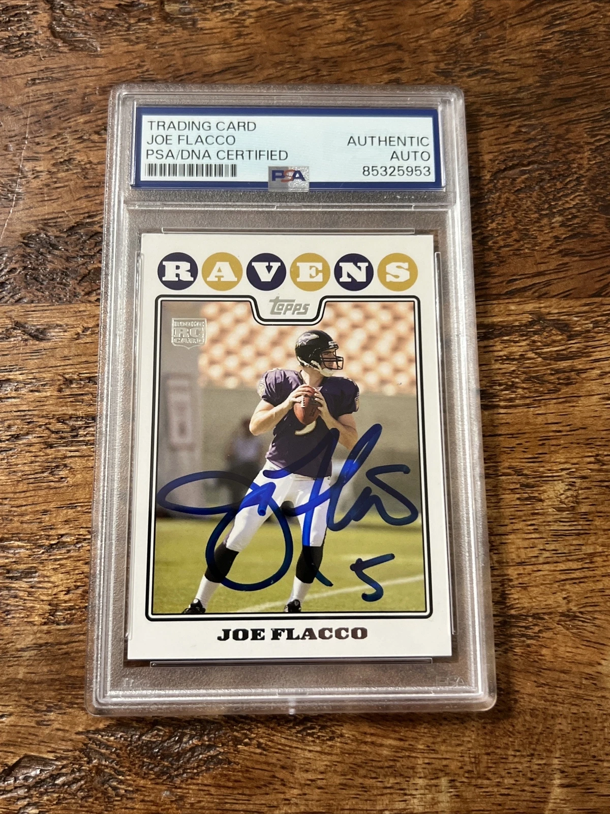 Joe Flacco IP Signed Topps Rookie Card PSA DNA Coa Slab Ravens Autographed
