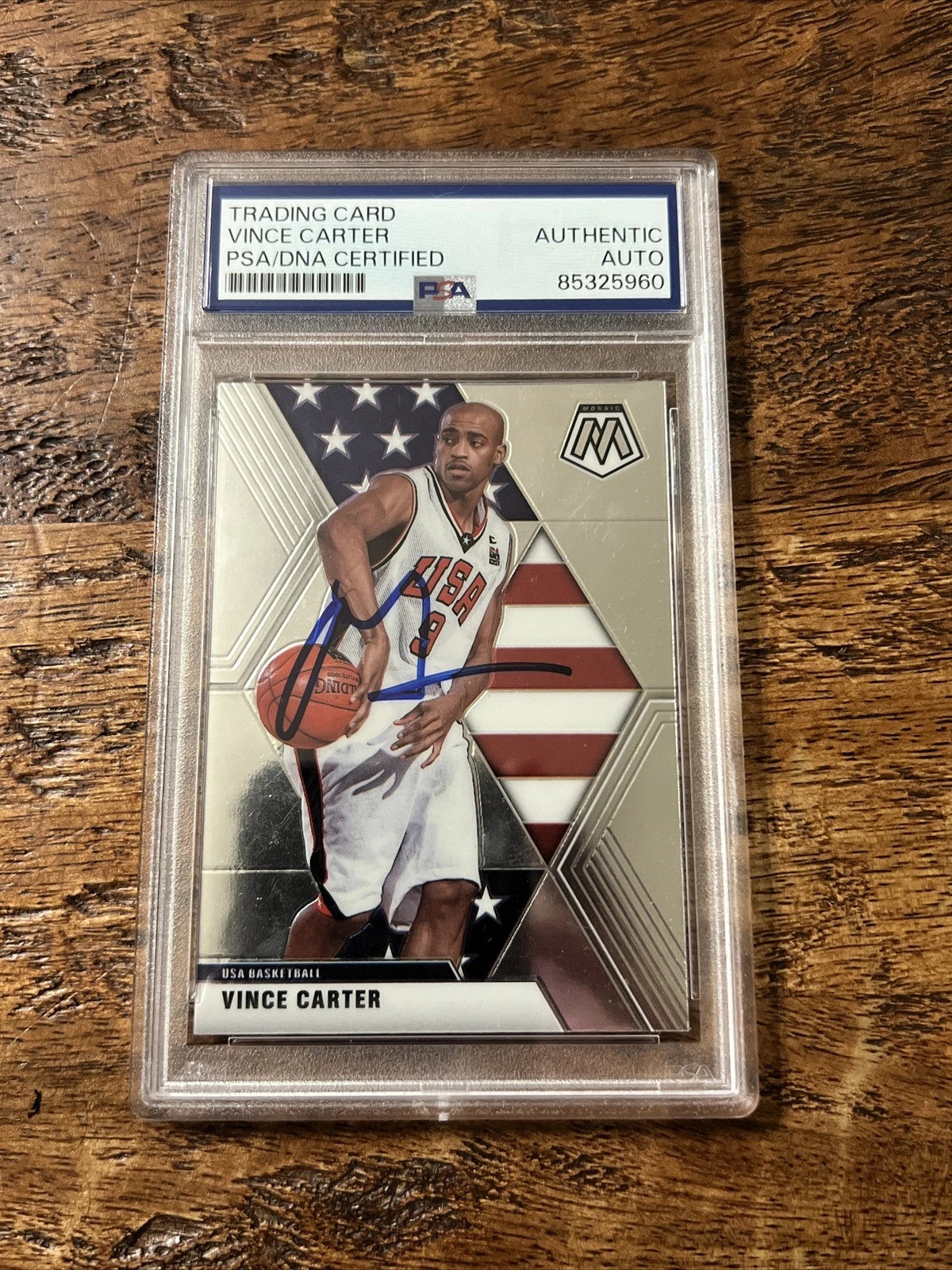 Vince Carter IP Signed Mosaic Card PSA DNA Coa Slab Raptors Autographed USA