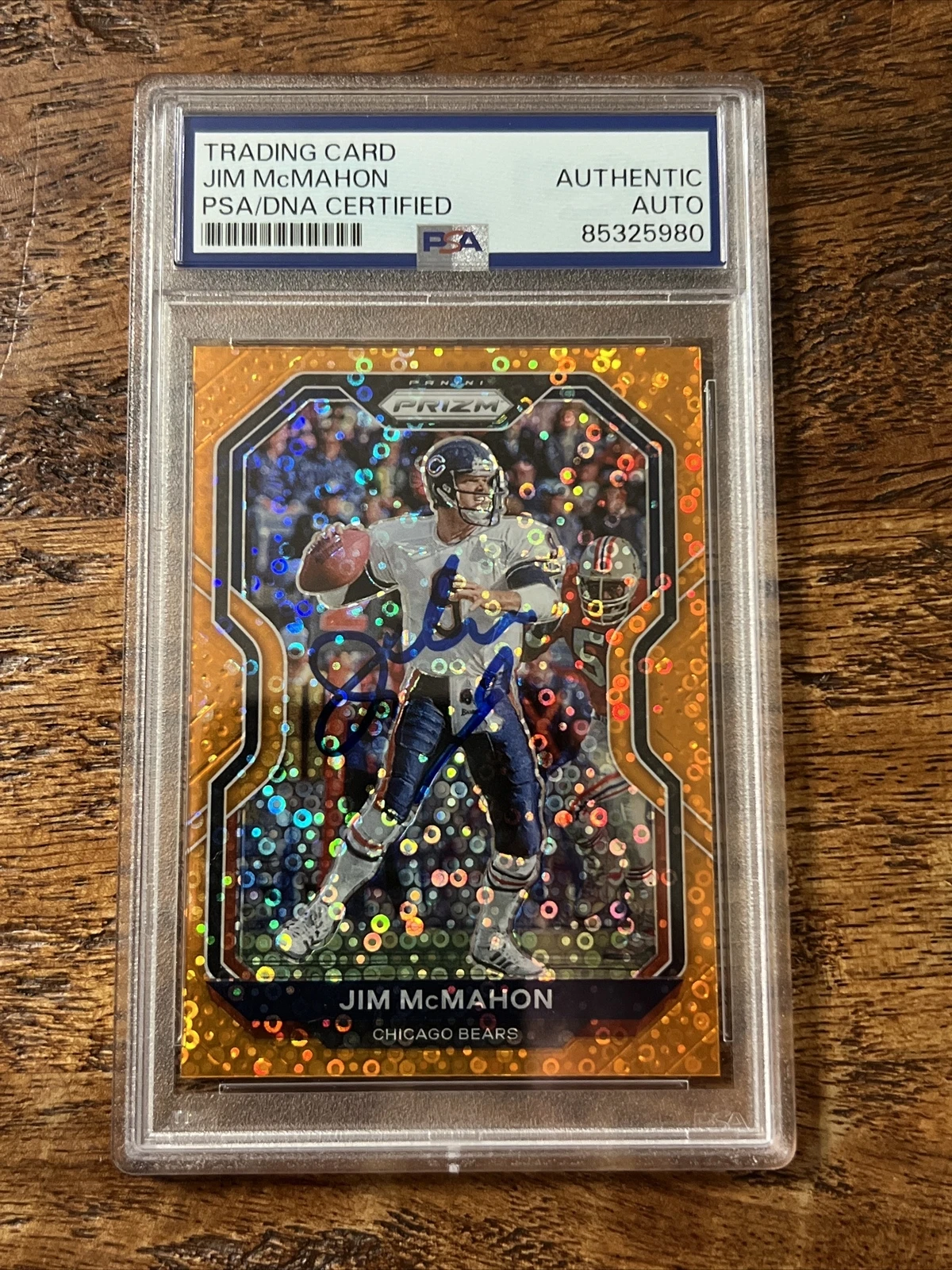 Jim McMahon IP Signed Prizm Card PSA DNA Coa Slab Bears Autographed
