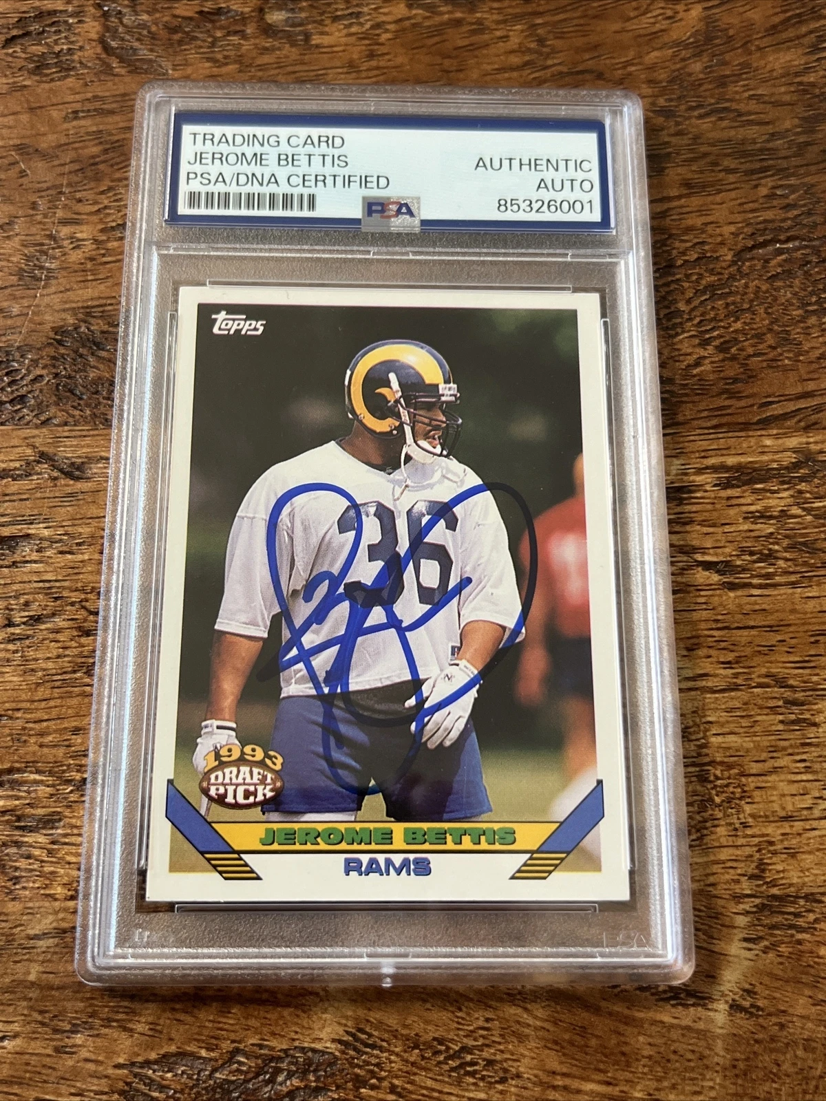 Jerome Bettis IP Signed Topps Rookie Card PSA DNA Coa Slab Autographed Rams