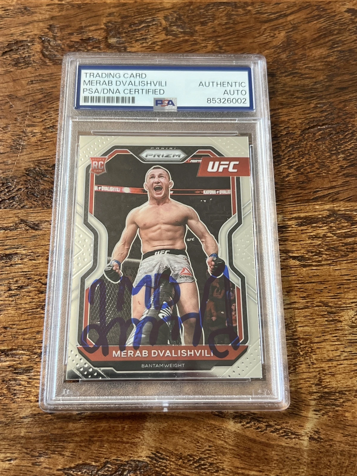 Merab Dvalishvili IP Signed Prizm Rookie Card Psa Dna Coa Slab Autographed UFC