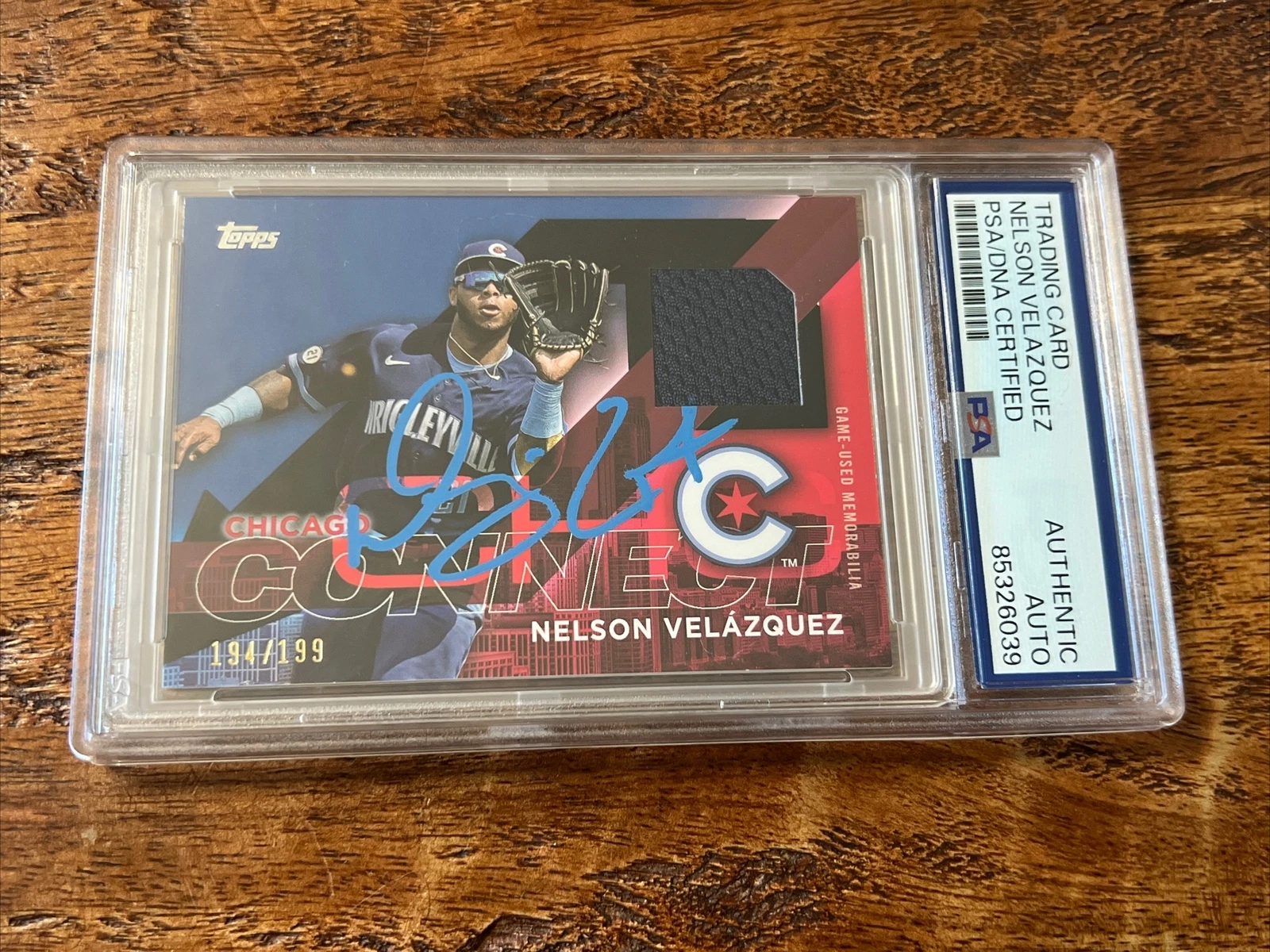 Nelson Velazquez IP Signed Topps Game Jersey Card PSA DNA Coa Slab Autographed