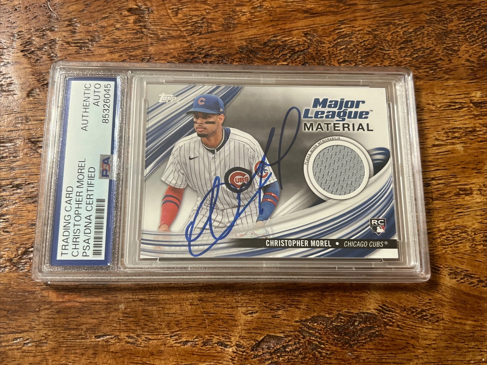 Christopher Morel IP Signed Topps Game Jersey Card PSA DNA Coa Slab Autographed