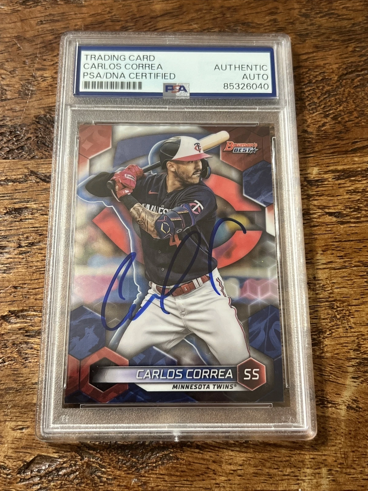 Carlos Correa IP Signed Bowmans Best Card PSA DNA Coa Slab Twins Autographed