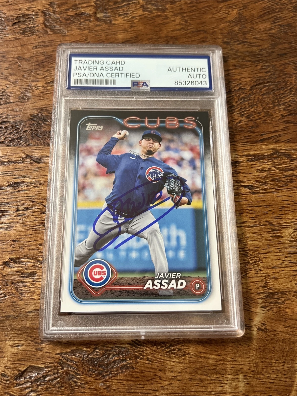 Javier Assad IP Signed Topps Card Psa Dna Coa Slab Autographed Cubs Autographed