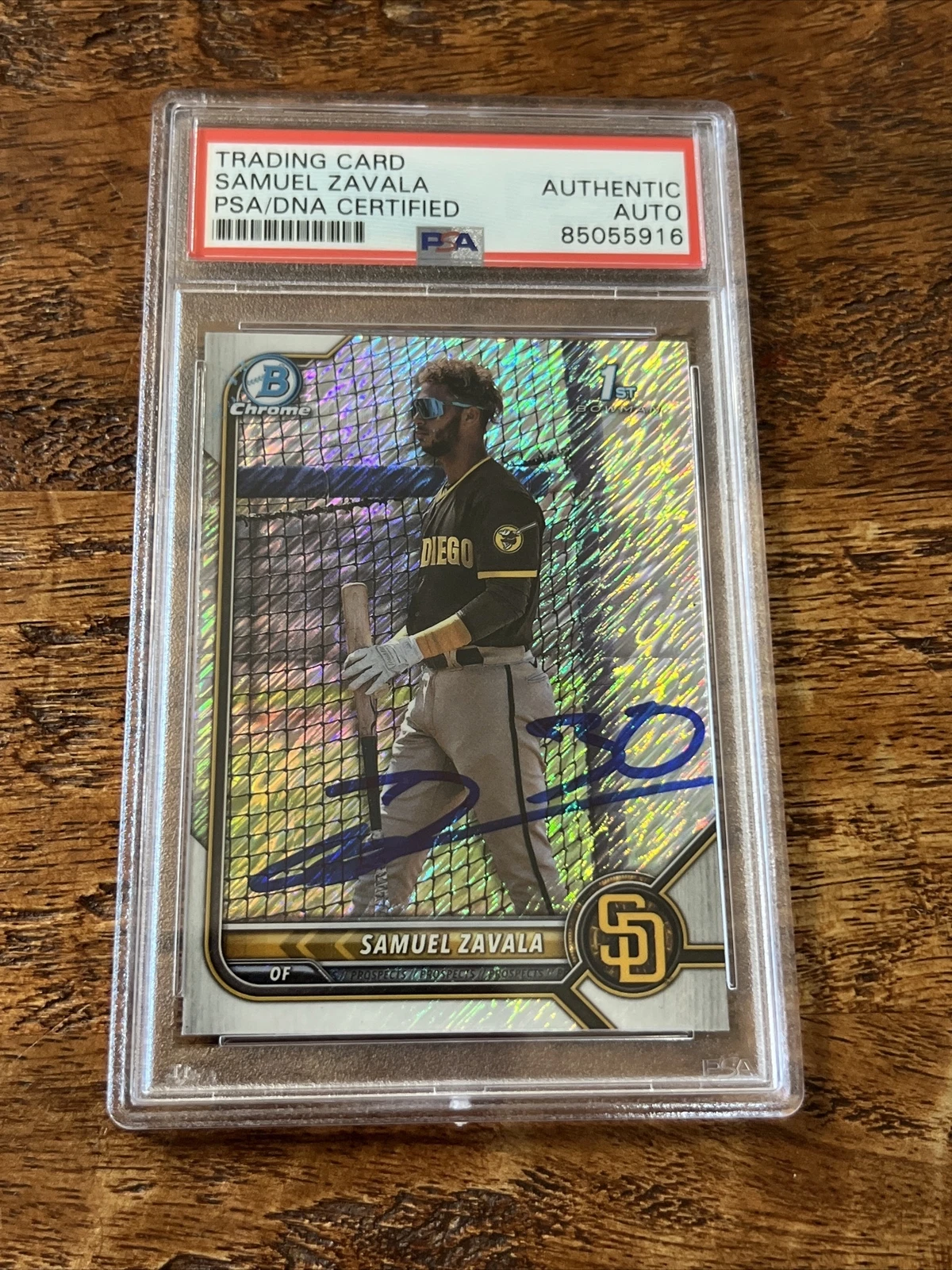 Samuel Zavala IP Signed 1st Bowman Chrome Card PSA DNA Coa Slab Padres Auto