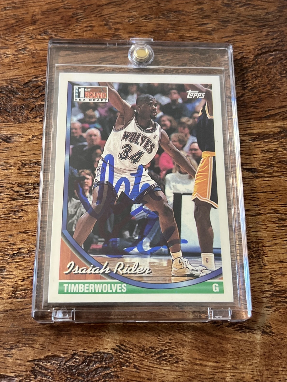 Isaiah Rider IP Signed Topps Rookie Card Psa Dna Timberwolves Autographed