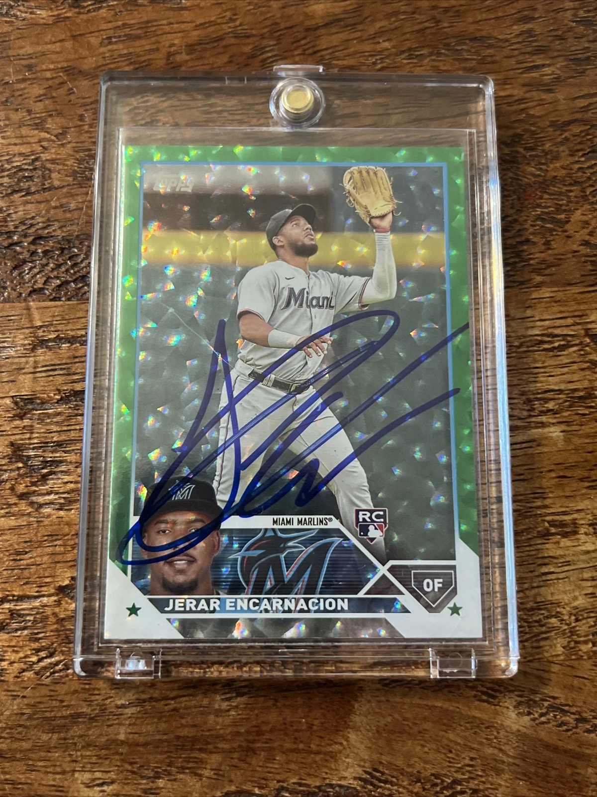 Jerar Encarnacion IP Signed Topps Green Foil RC Card Psa Dna Autographed Marlins