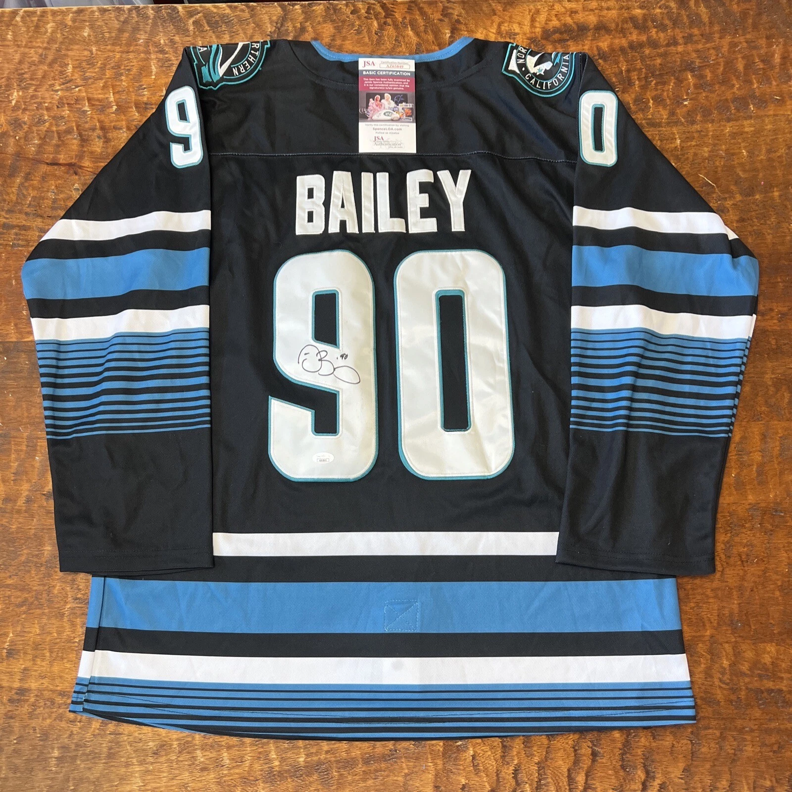 Justin Bailey Signed Custom San Jose Sharks Jersey JSA Coa Autographed
