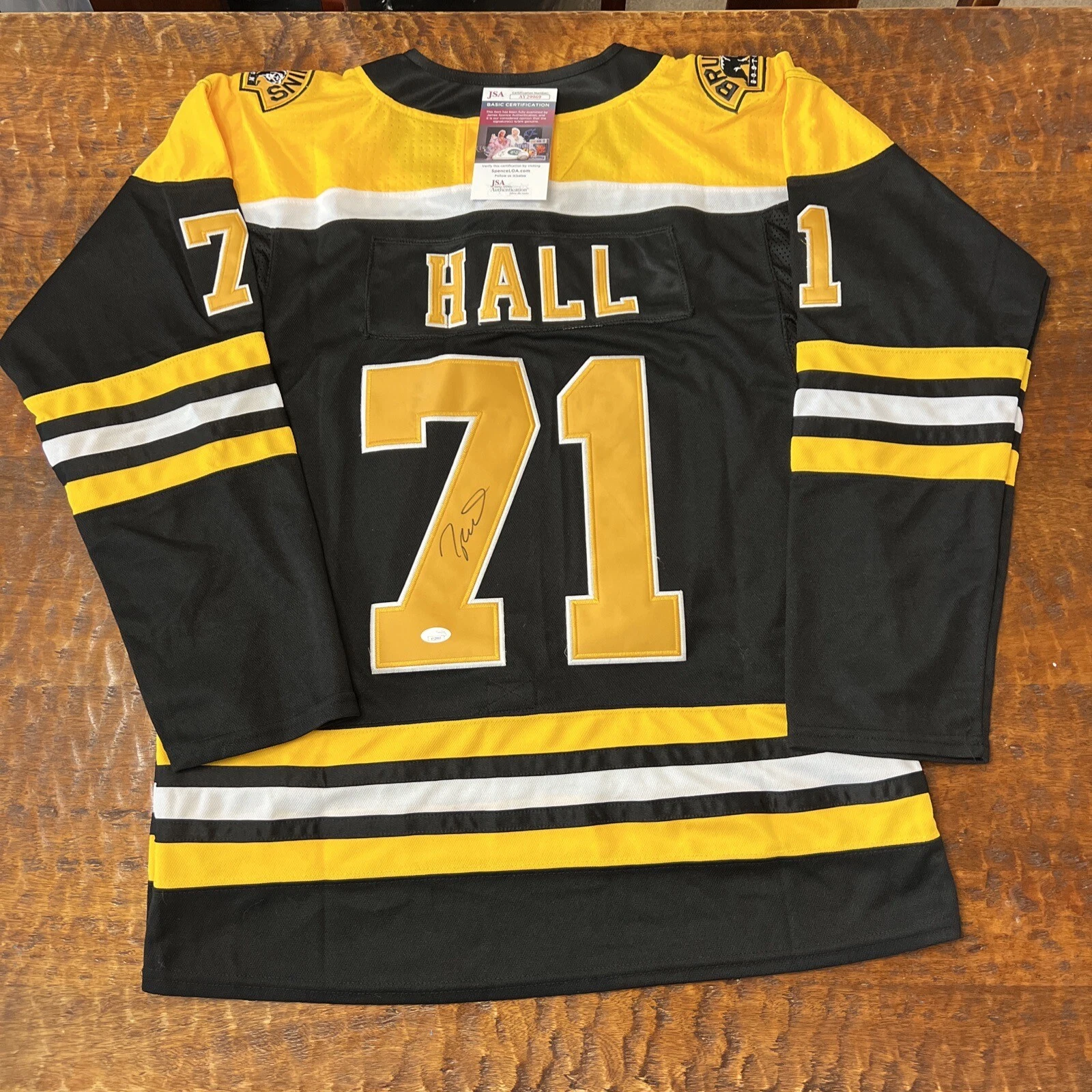Taylor Hall Signed Boston Bruins Jersey JSA Coa Autographed