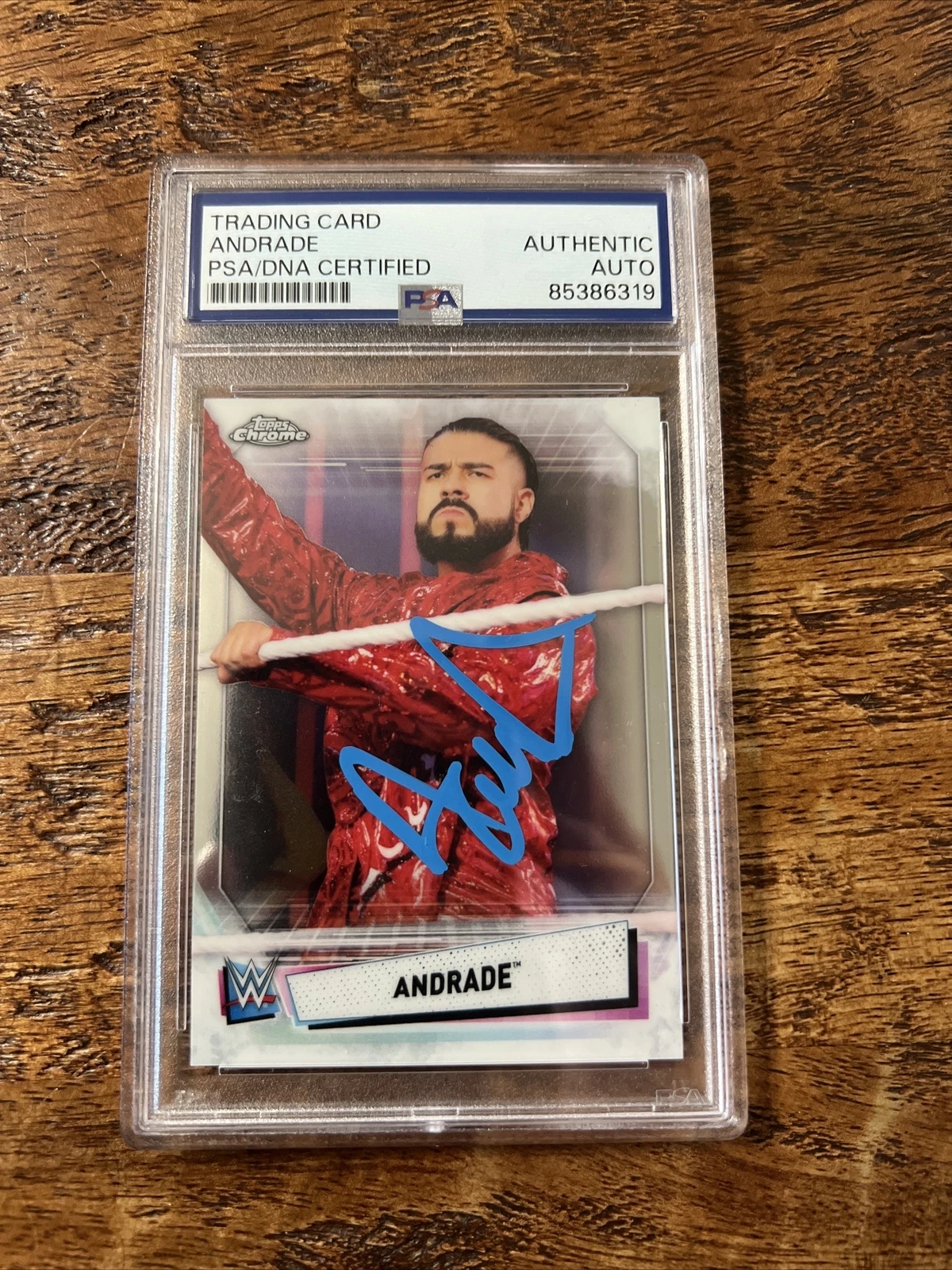 Andrade IP Signed Topps Chrome Card Psa Dna Coa Slab Autographed WWE