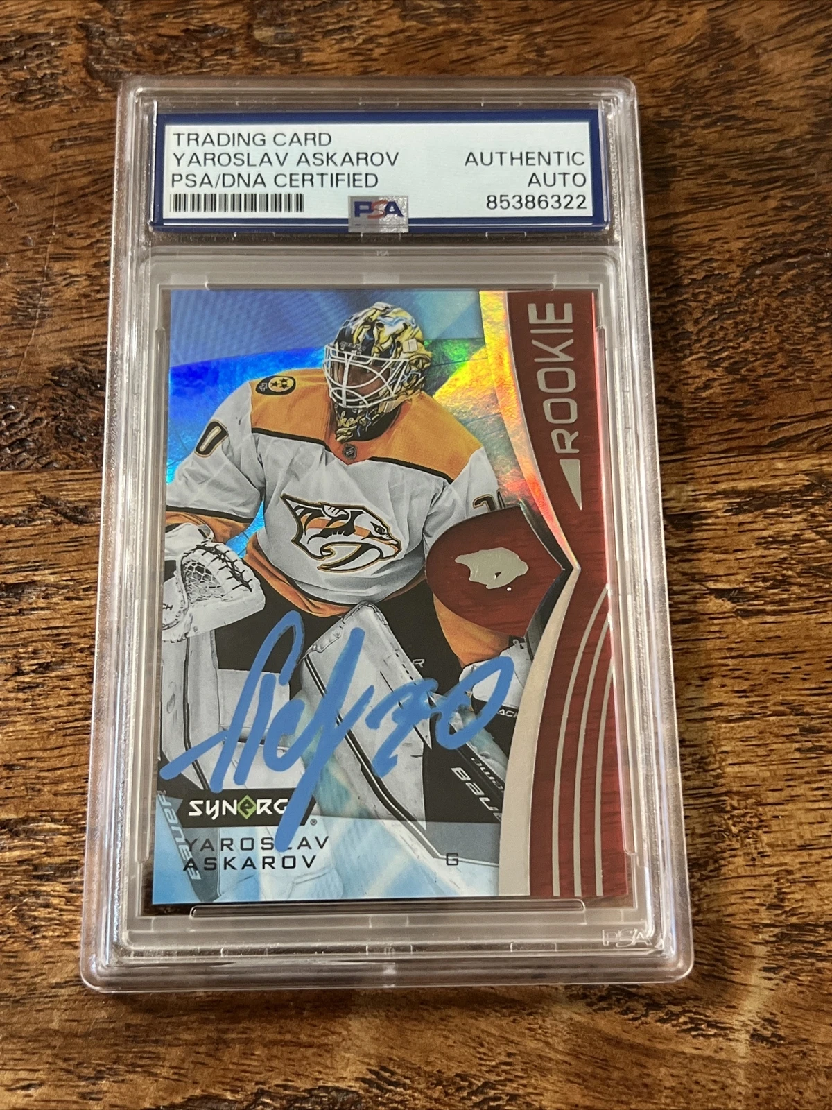 Yaroslav Askarov IP Signed UD Synergy RC Card Psa Dna Slab Sharks Autographed