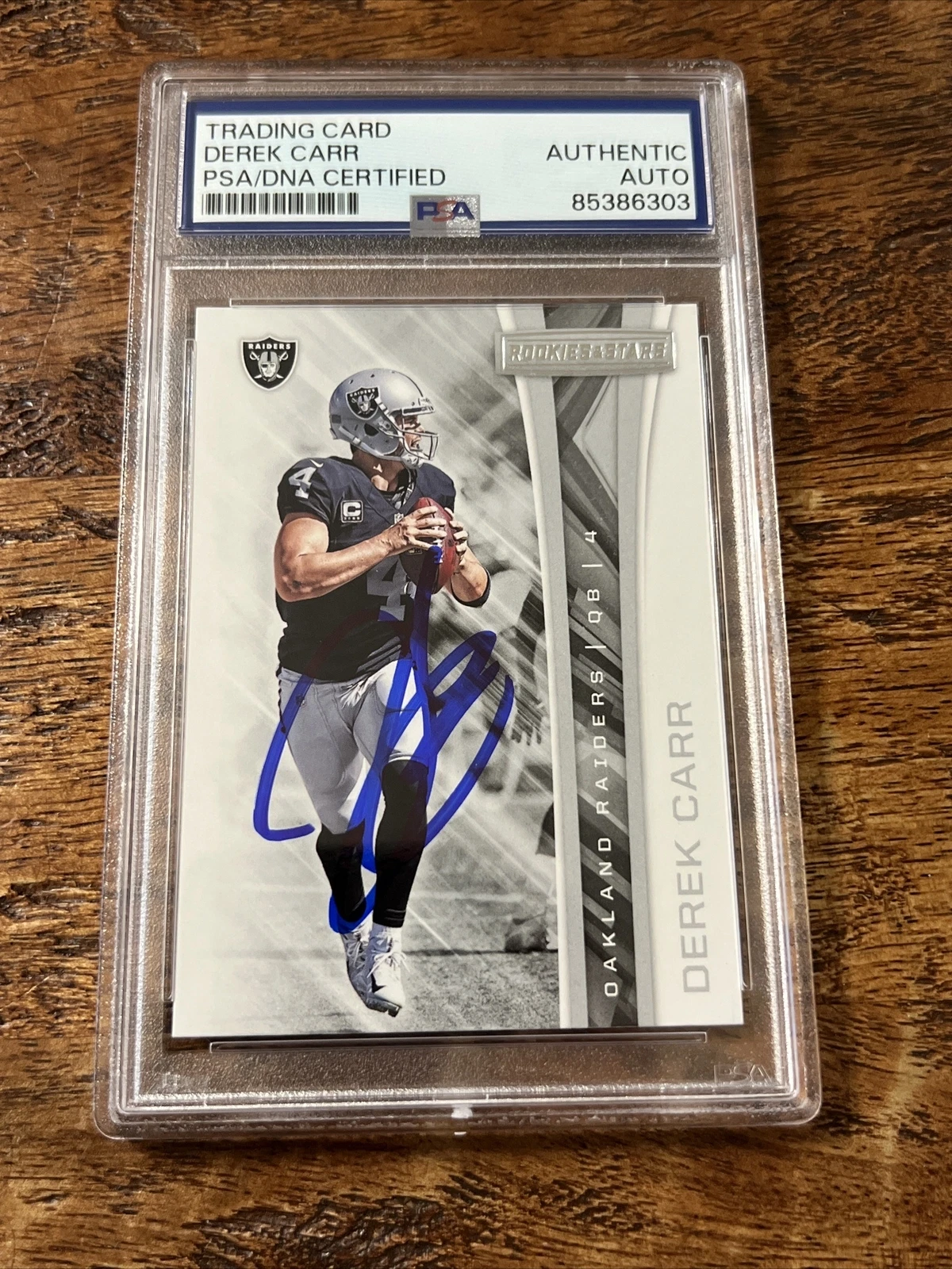 Derek Carr IP Signed Panini Card PSA DNA Coa Slab Raiders Autographed