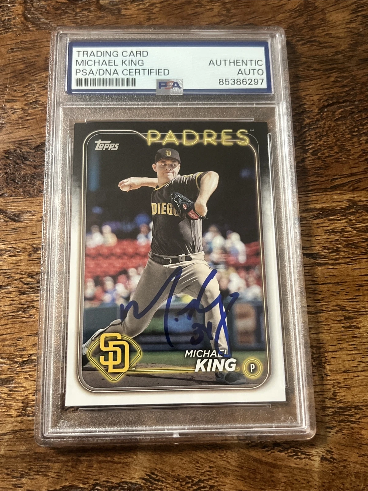 Michael King IP Signed Topps Card Psa Dna Coa Slab Autographed Padres