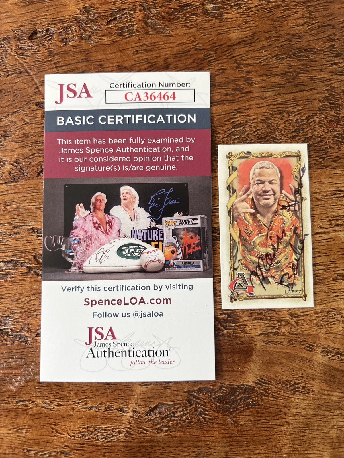 Moises Lopez IP Signed Allen & Ginter Mini Card JSA Coa Autographed MVP Barber