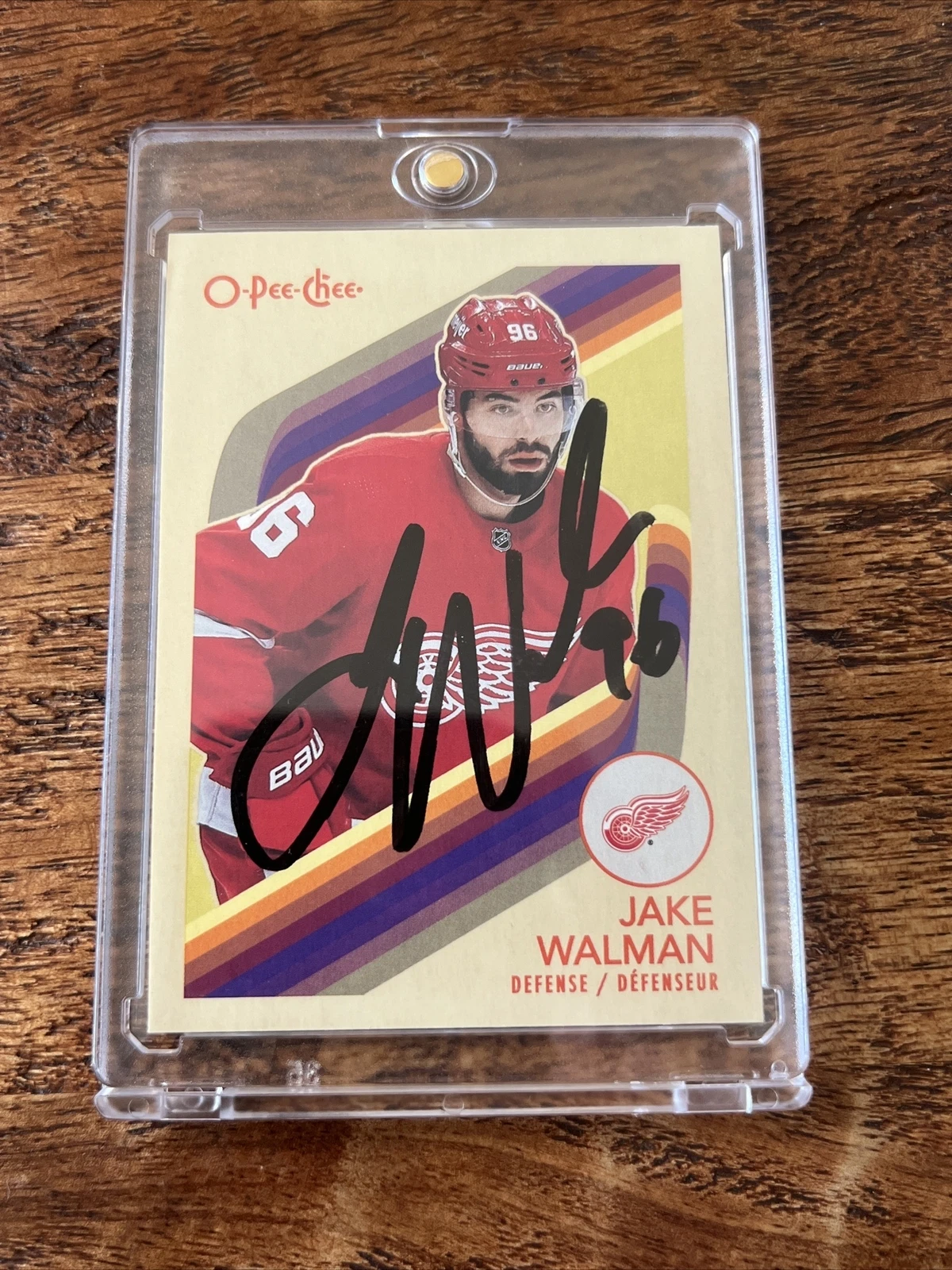 Jake Walman IP Signed O Pee Chee Retro Card JSA Coa Red Wings Autographed