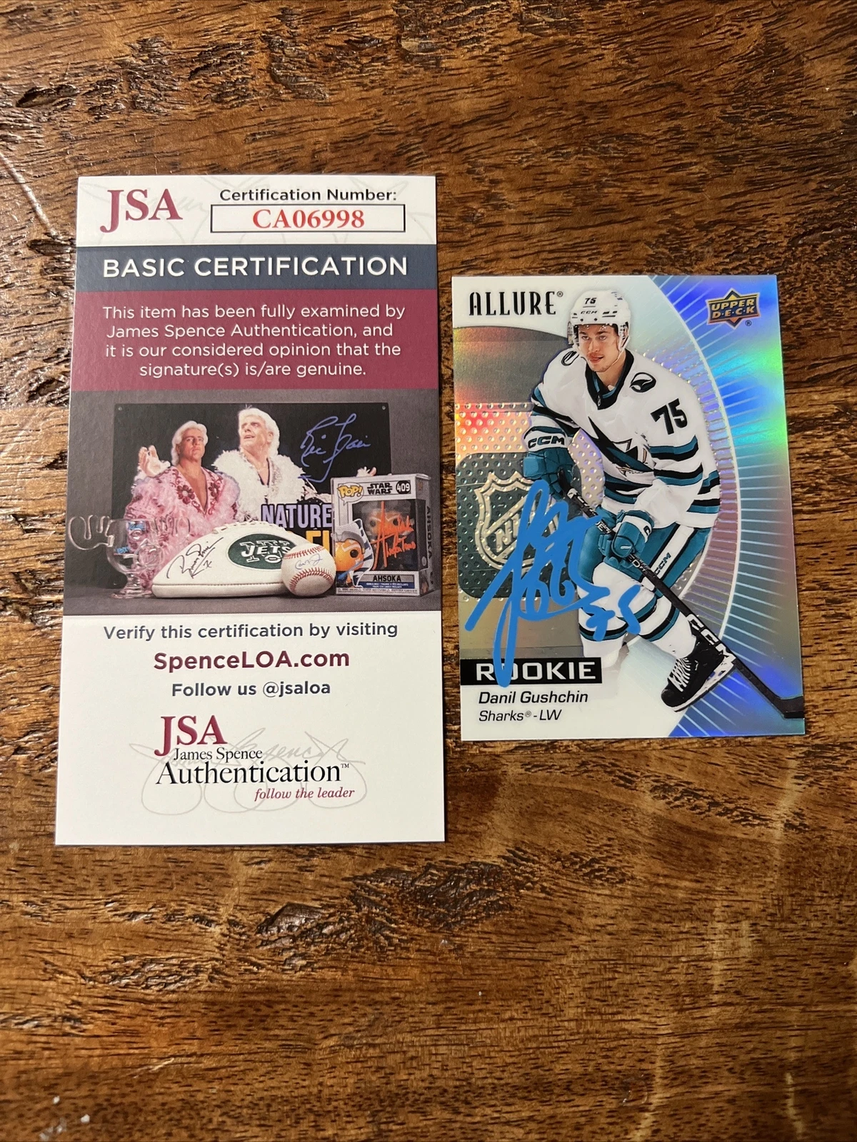 Danil Gushchin IP Signed Upper Deck Rookie Card JSA Coa Sharks Autographed