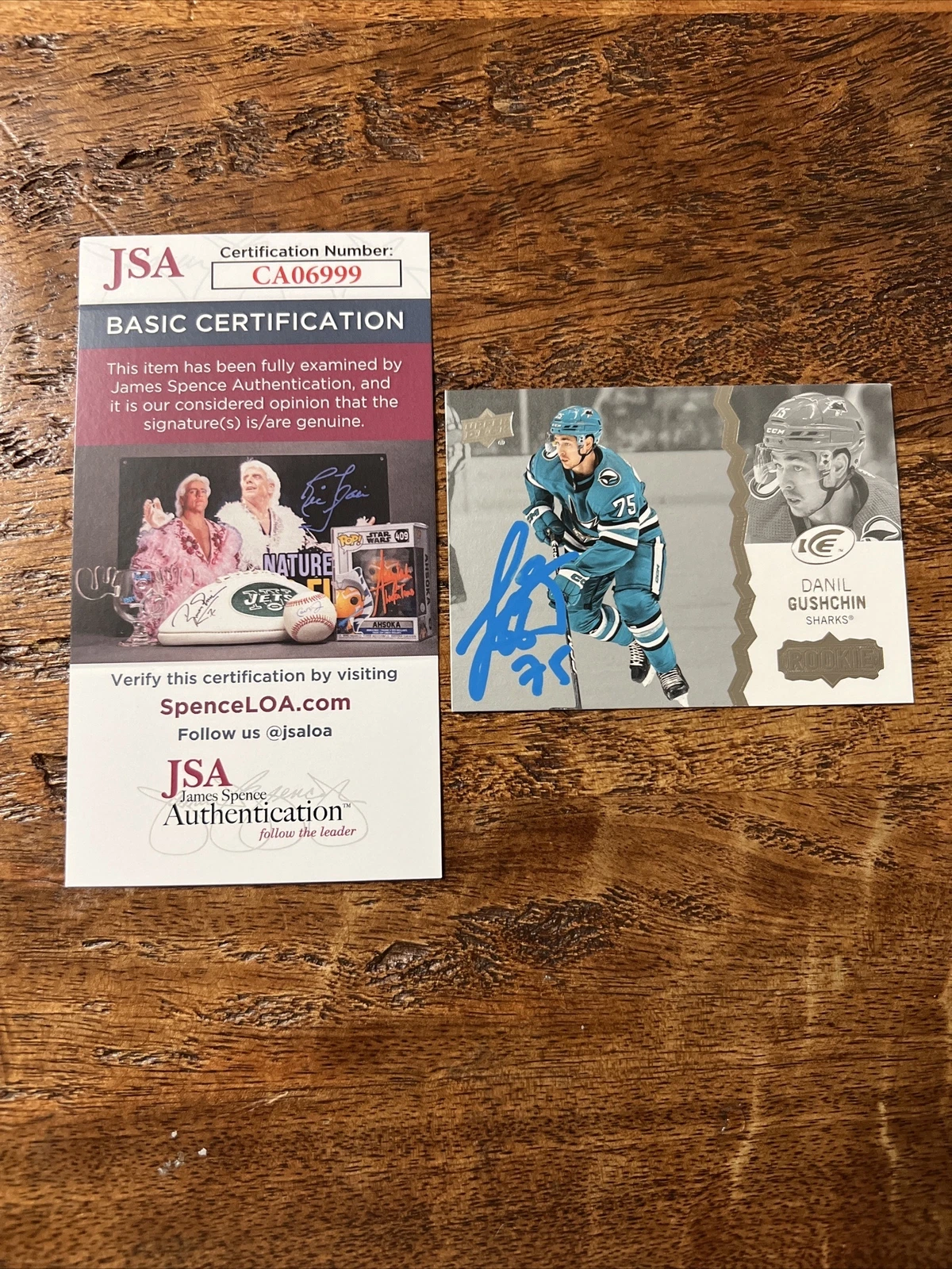Danil Gushchin IP Signed Upper Deck Ice Rookie Card JSA Coa Sharks Autographed