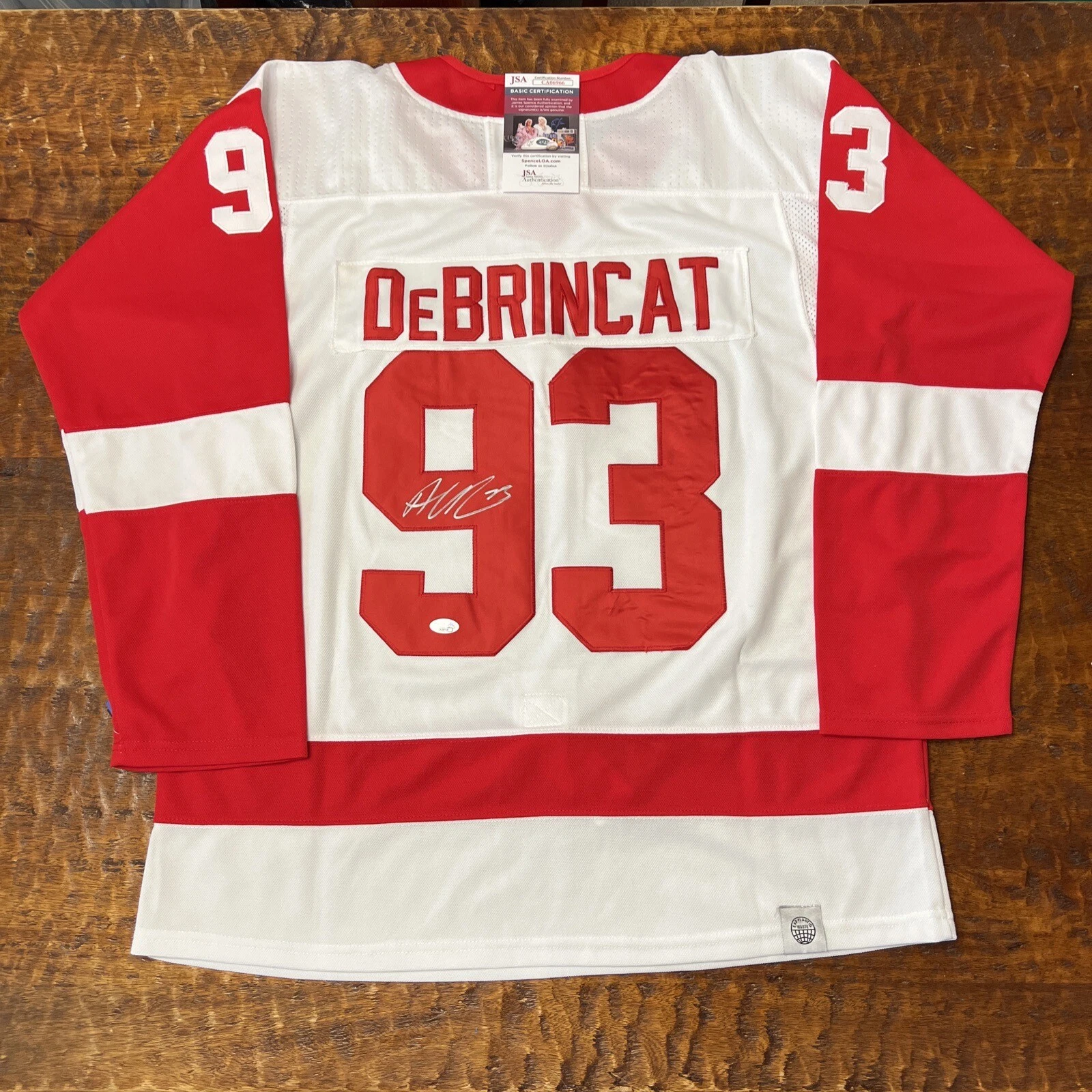 Alex DeBrincat Signed Detroit Red Wings Jersey JSA Coa Autographed