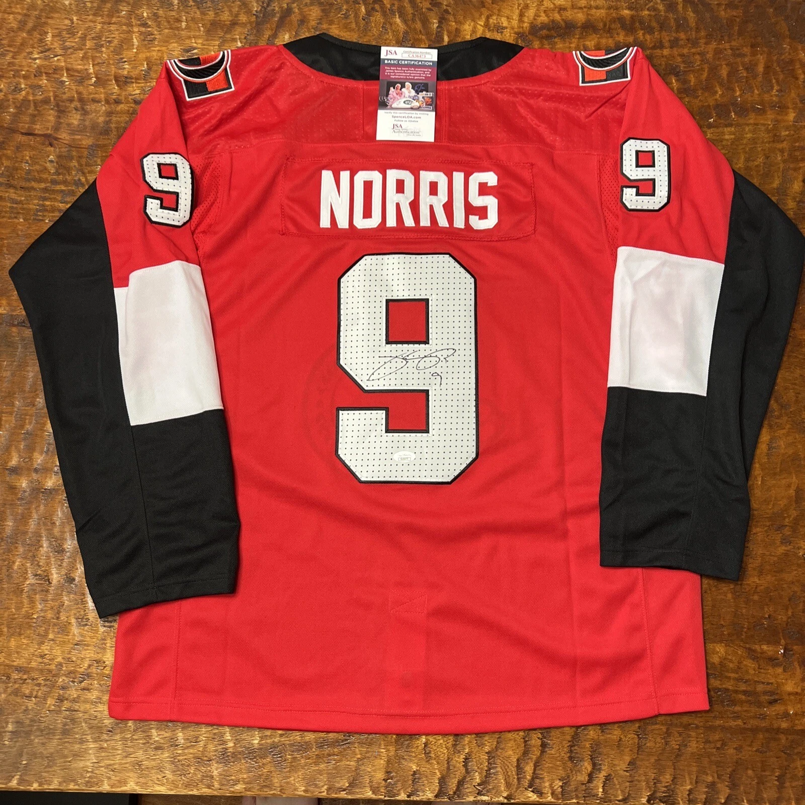 Josh Norris Signed Ottawa Senators Jersey JSA Coa Autographed