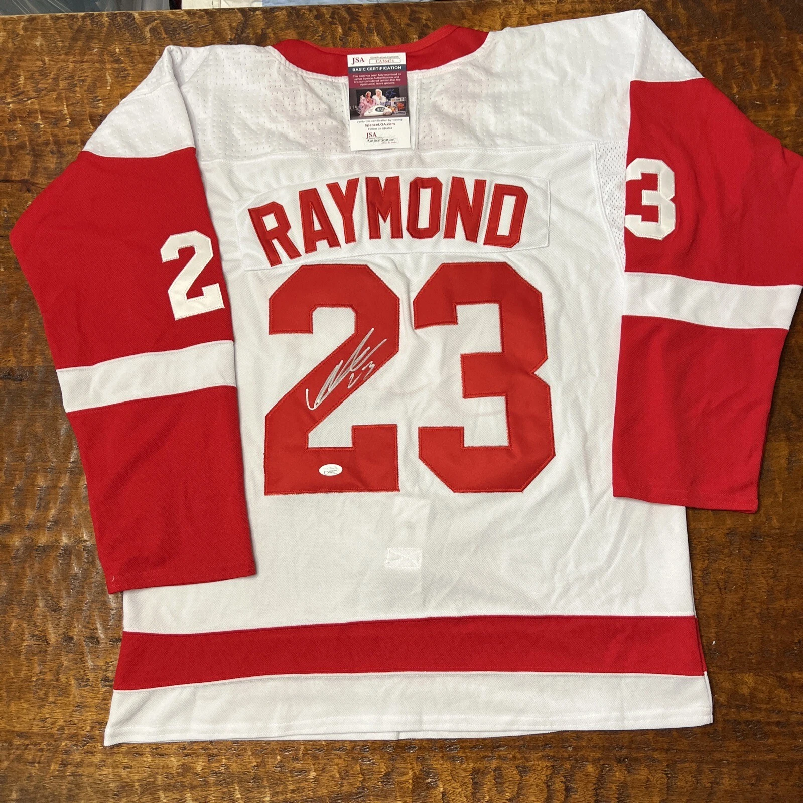 Lucas Raymond Signed Detroit Red Wings Jersey JSA Coa Autographed