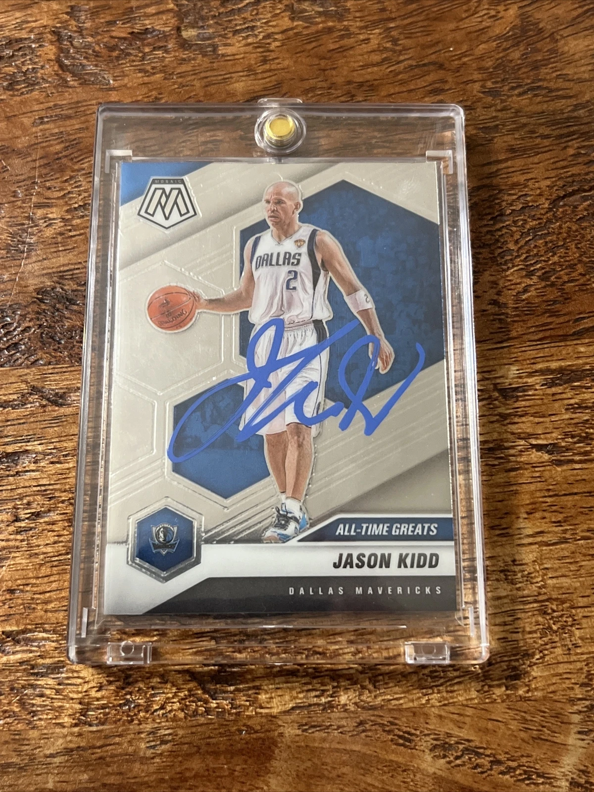 Jason Kidd IP Signed Panini Mosaic Card PSA DNA Autographed Mavericks