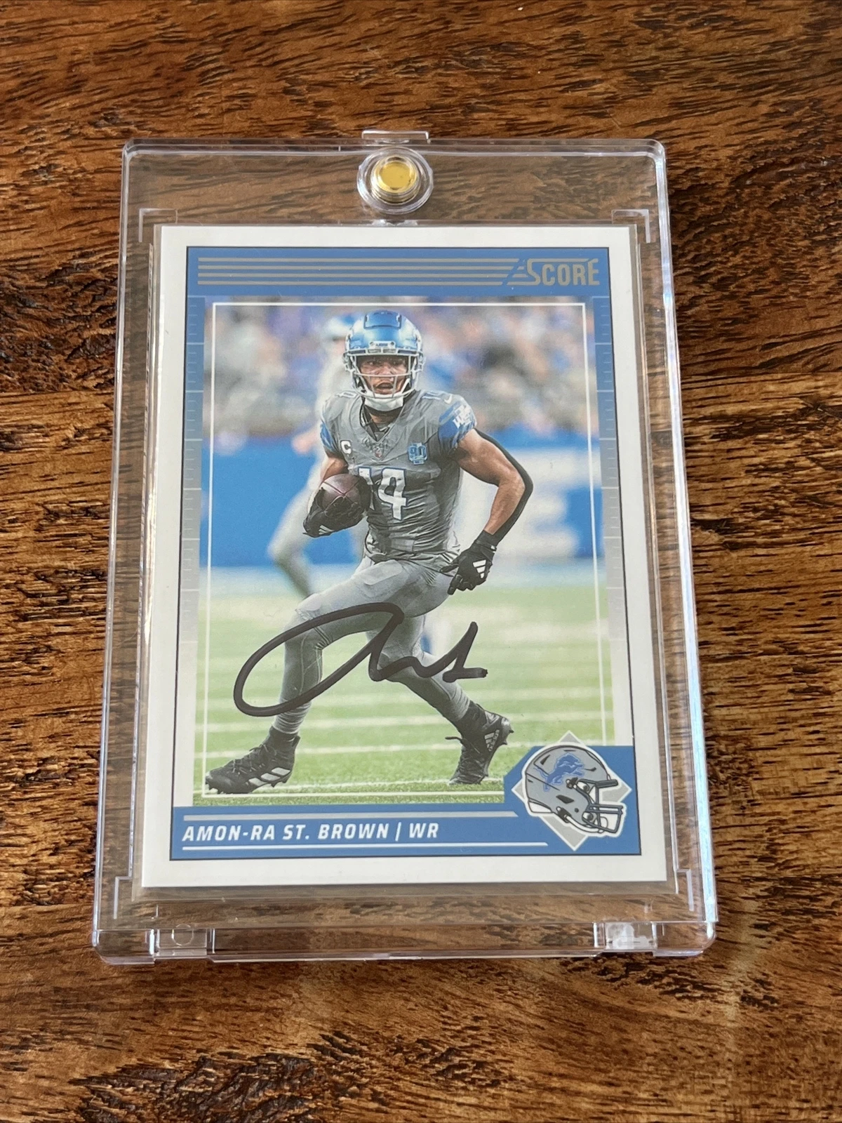 Amon-Ra St. Brown IP Signed Panini Score Card JSA Coa Lions Autographed