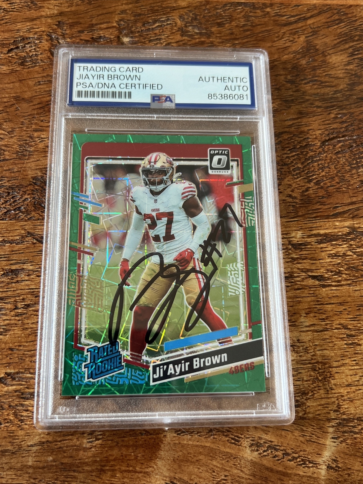 Ji'Ayir Brown IP Signed Optic Rookie Card PSA DNA Coa Slab 49ers Autographed