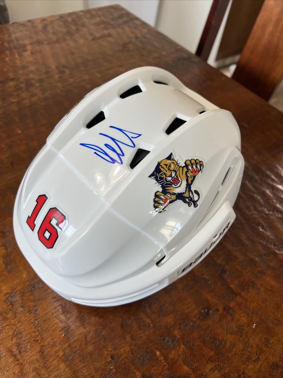 Aleksander Barkov Signed Full Size Bauer Hockey Helmet JSA Coa Panthers