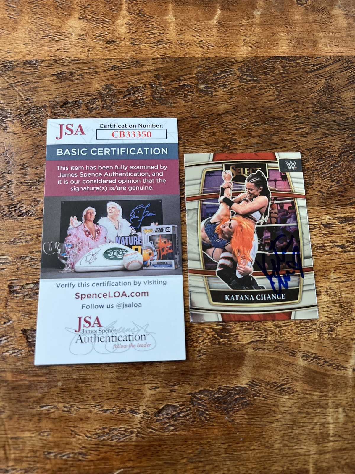 Katana Chance IP Signed Panini Select Card JSA Coa Autographed WWE