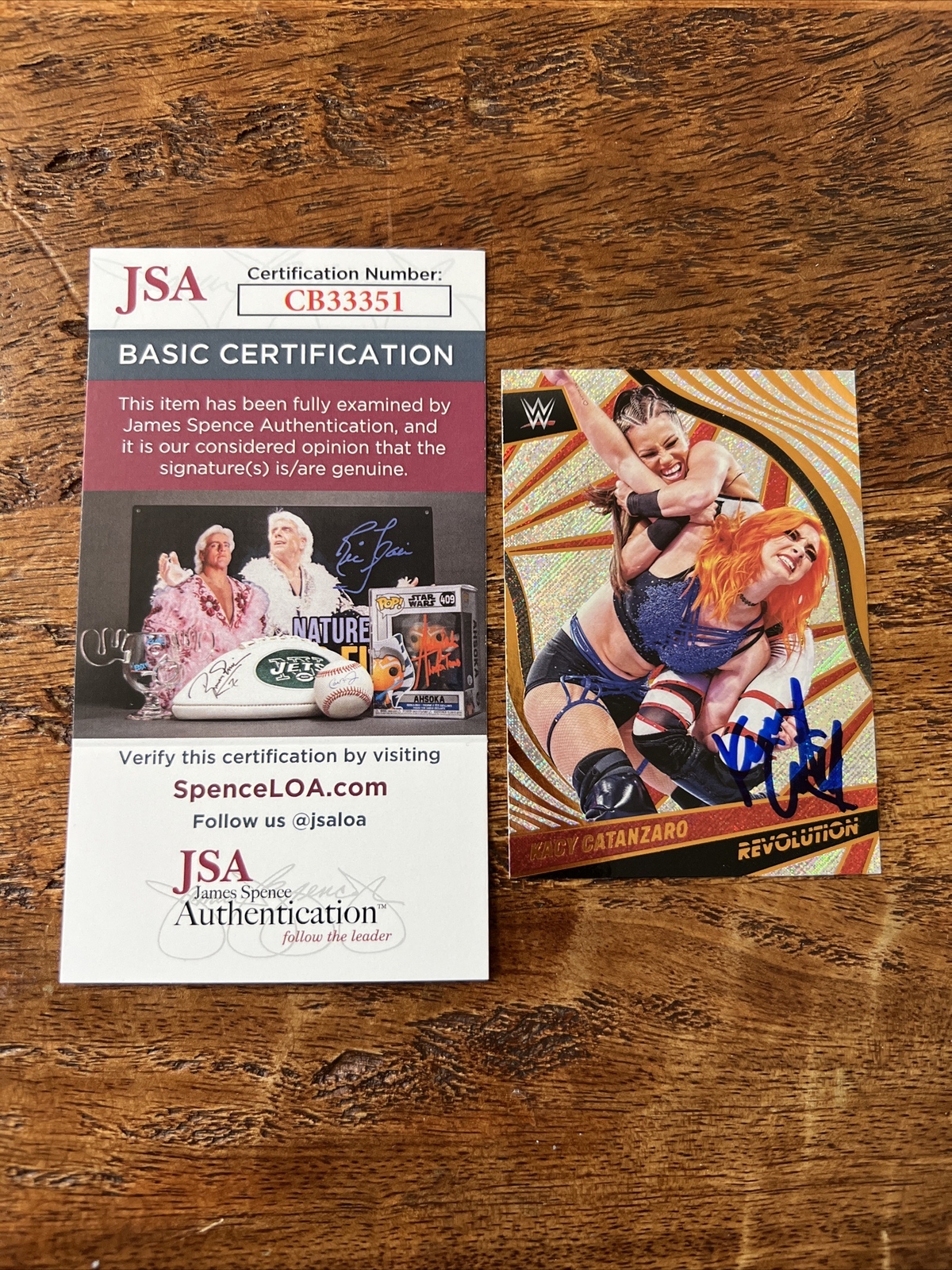 Kacy Catanzaro IP Signed Panini Card JSA Coa Autographed WWE Katana Chance