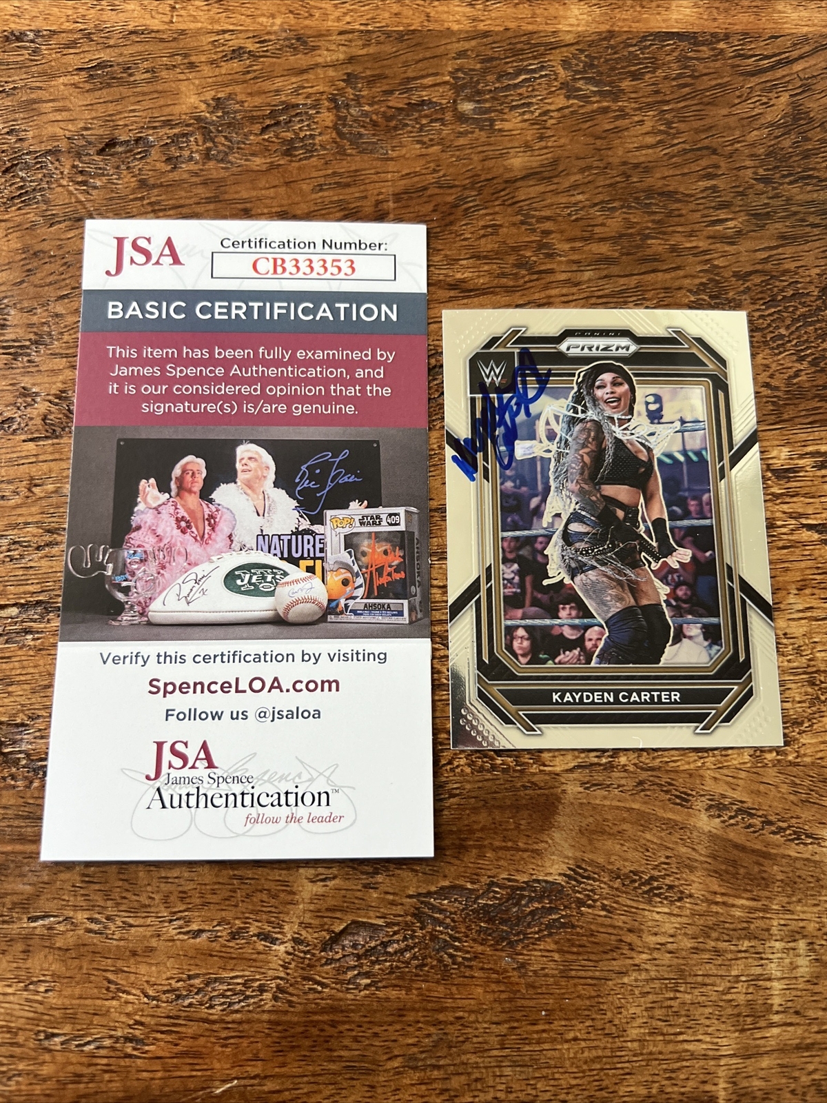 Kayden Carter IP Signed Panini Prizm Card JSA Coa Autographed WWE
