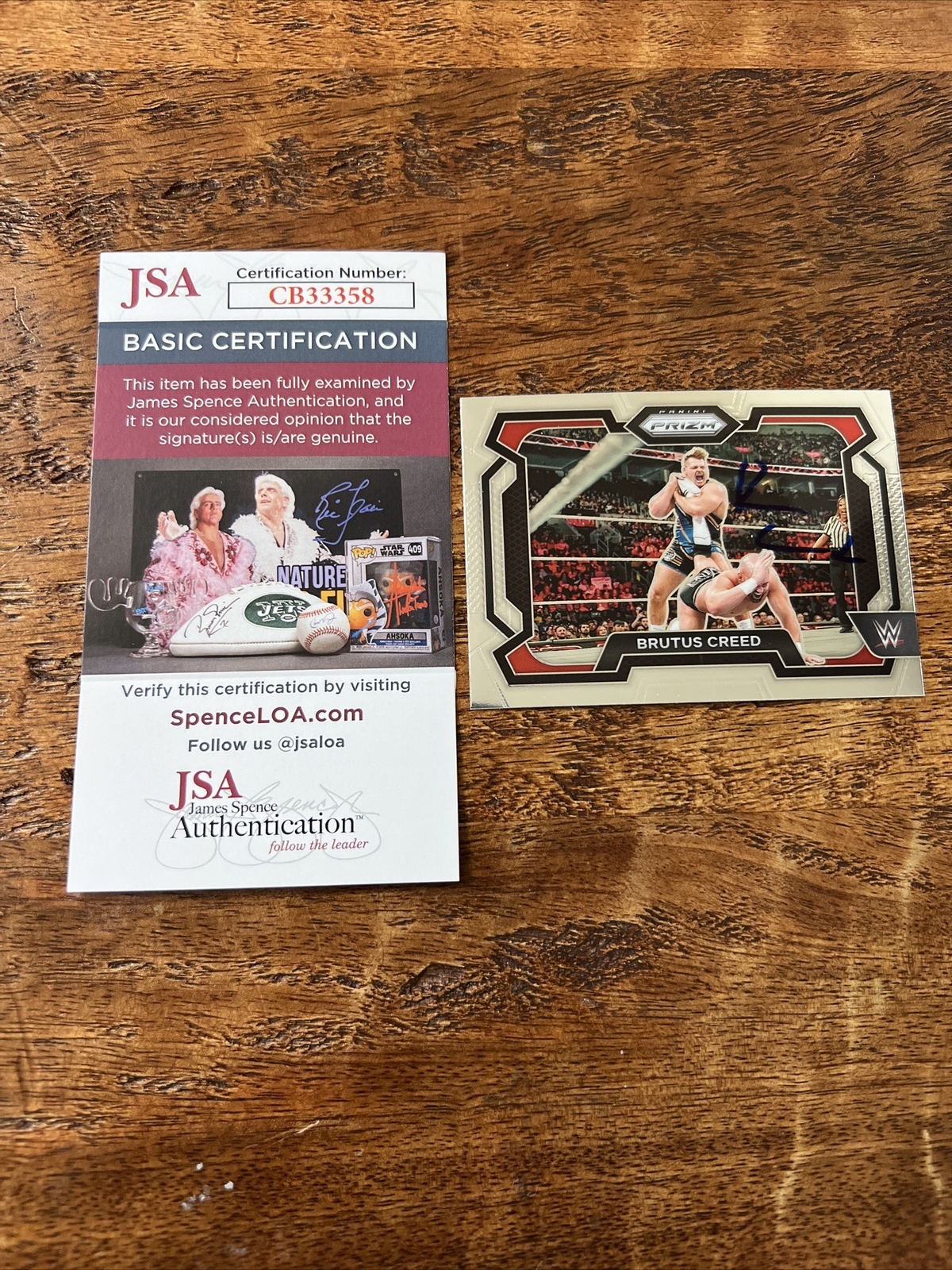 Brutus Creed IP Signed Panini Prizm Card JSA Coa Autographed WWE