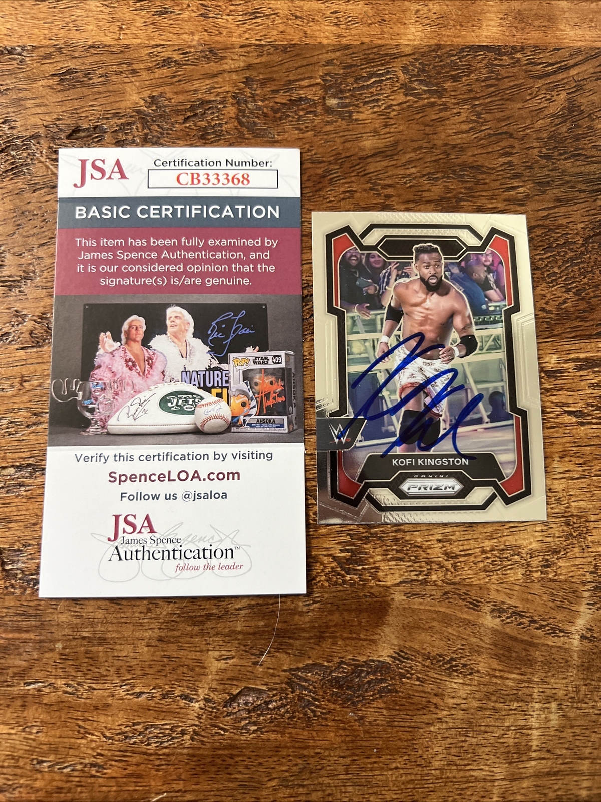 Kofi Kingston IP Signed Panini Prizm Card JSA Coa Autographed WWE New Day