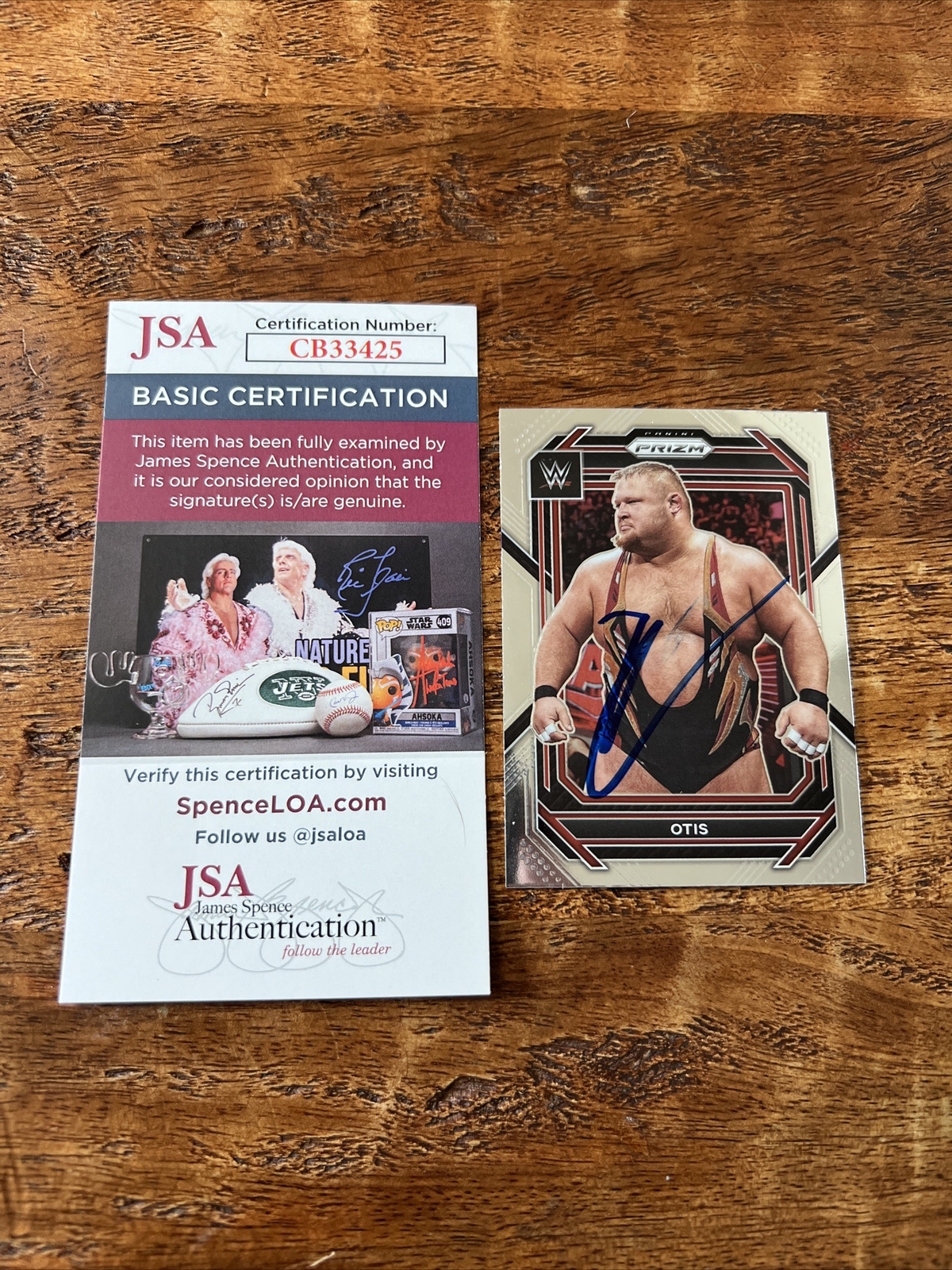 Otis IP Signed Panini Prizm Card JSA Coa Autographed WWE Alpha Academy