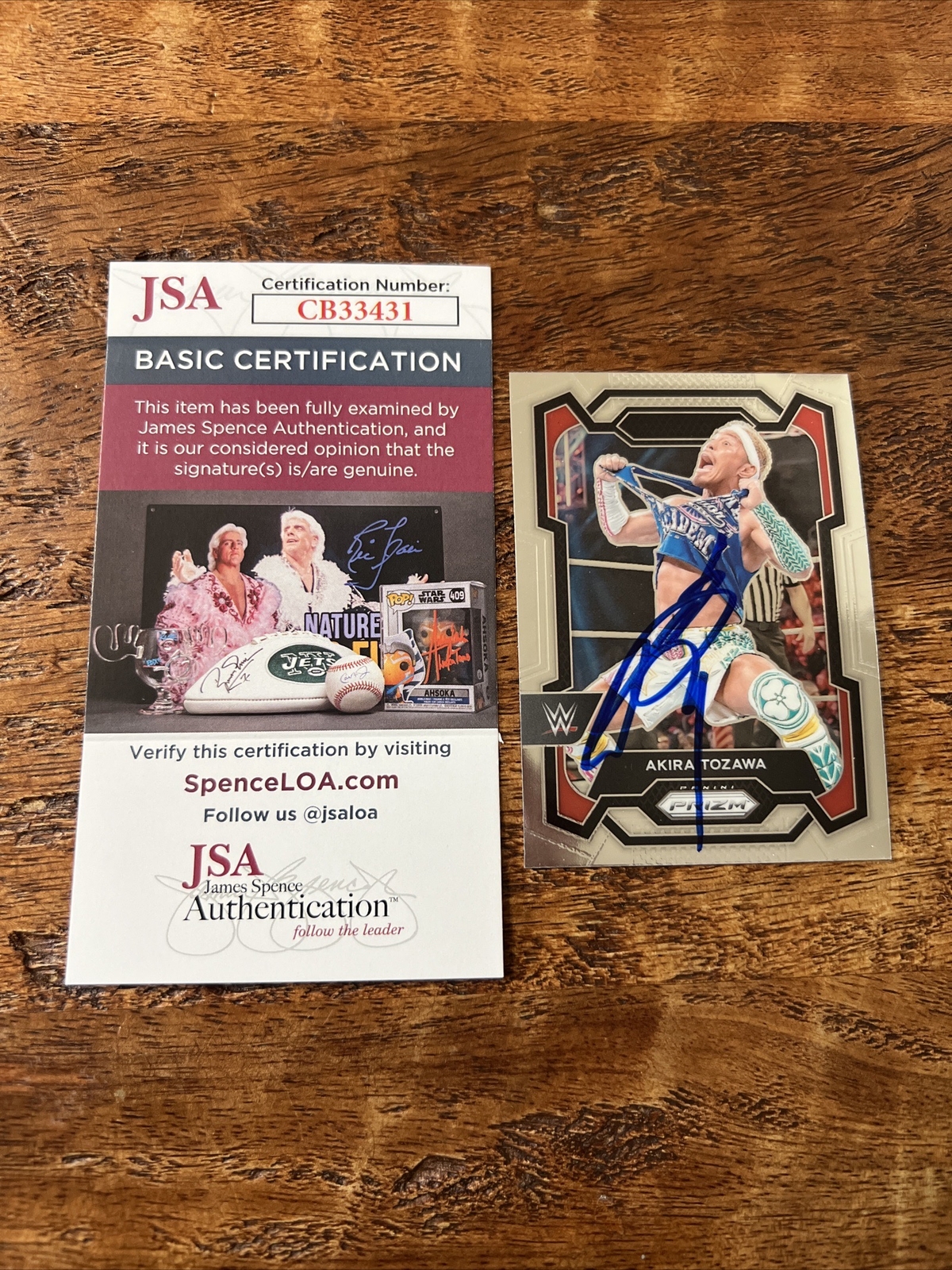 Akira Tozawa IP Signed Panini Prizm Card JSA Coa Autographed WWE Alpha Babes