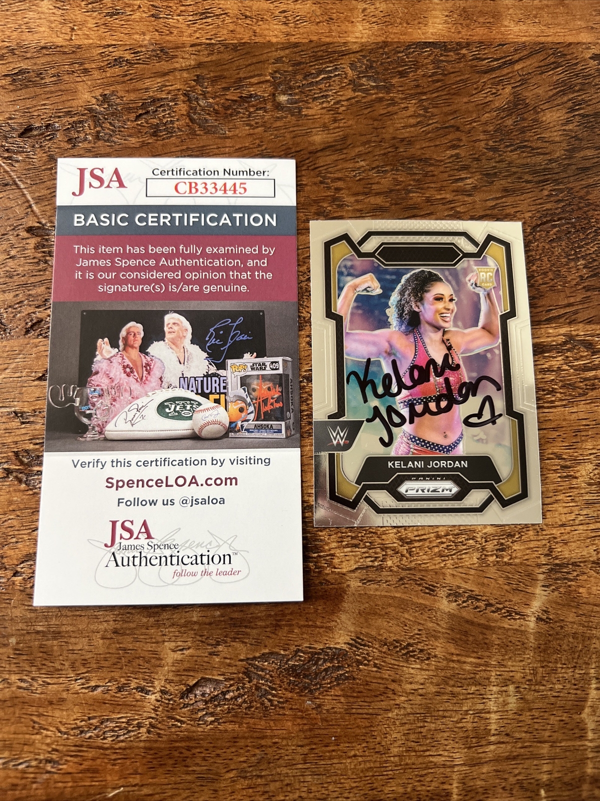 Kelani Jordan IP Signed Panini Prizm Rookie Card JSA Coa Autographed WWE NXT