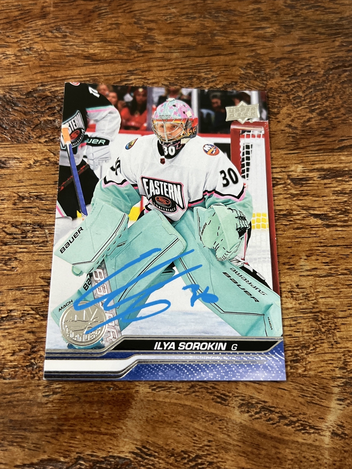 Ilya Sorokin IP Signed 2023-24 Upper Deck Card Islanders Autographed
