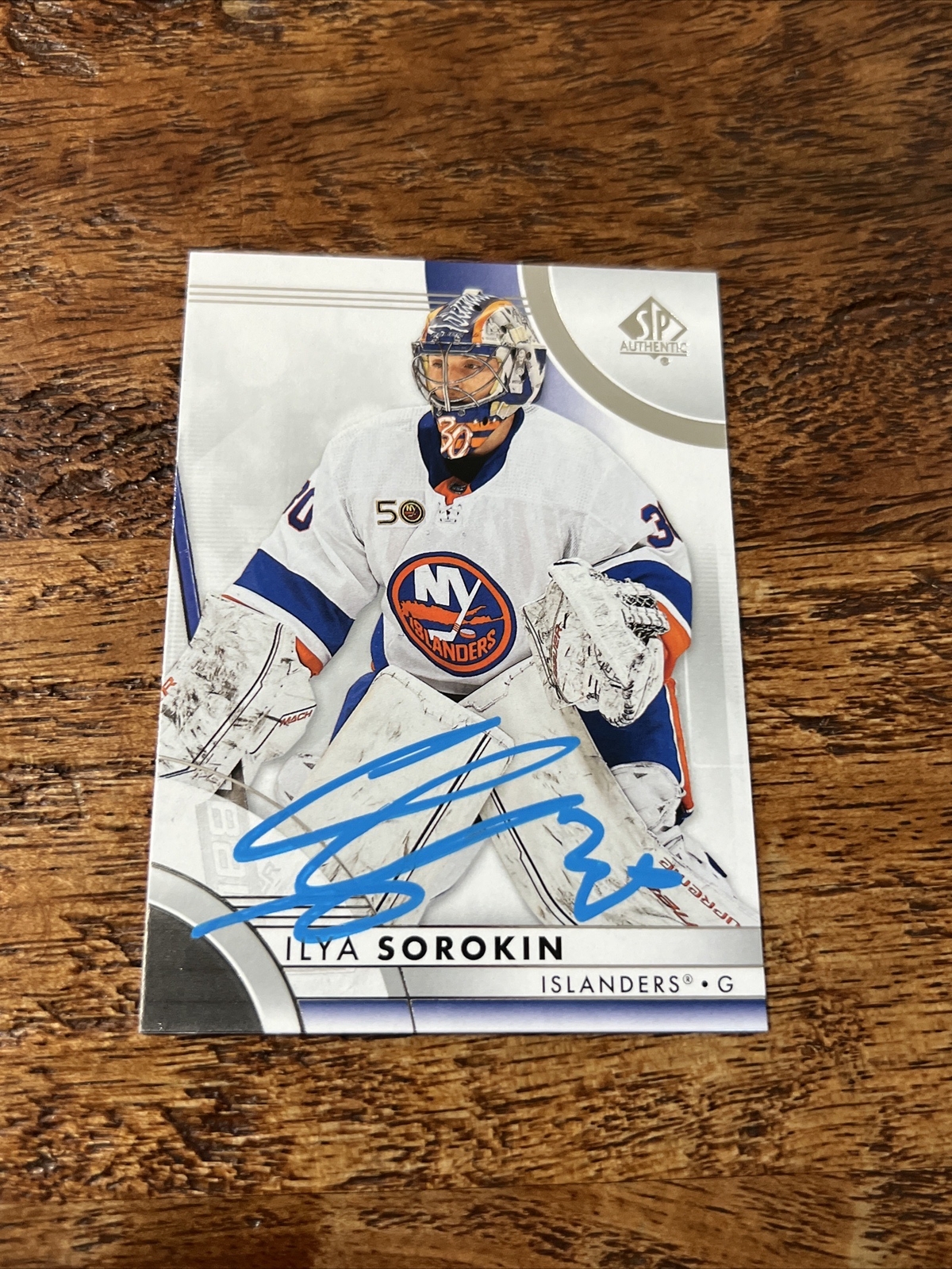 Ilya Sorokin IP Signed 2023-24 UD SP Authentic Card Islanders Autographed