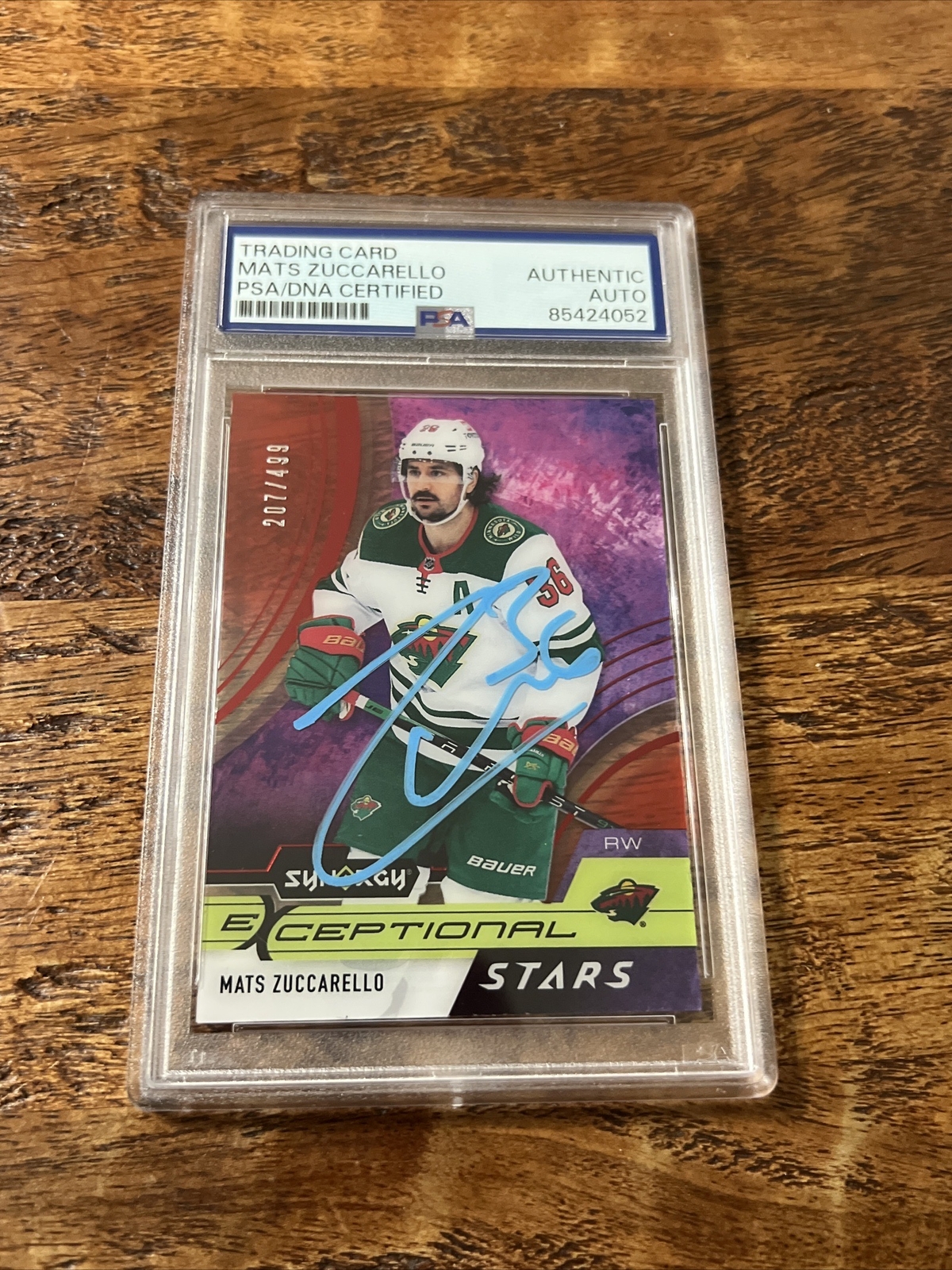 Mats Zuccarello IP Signed UD Synergy Card PSA DNA Coa Slab Wild Autographed