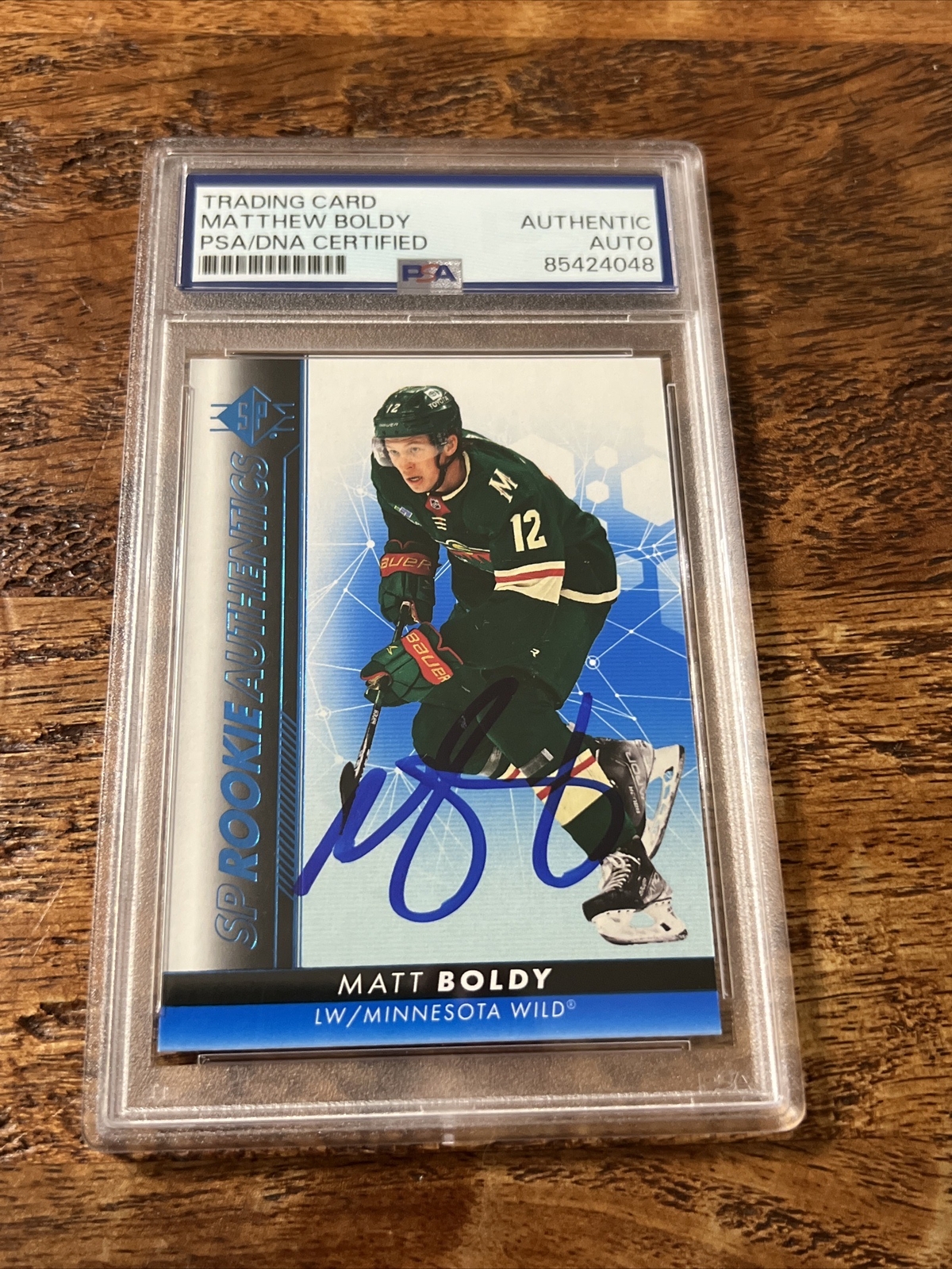 Matt Boldy IP Signed SP Authentic RC Card PSA DNA Coa Slab Wild Autographed