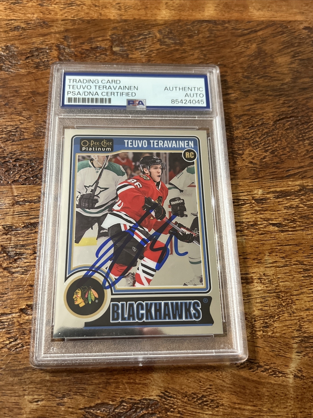 Teuvo Teravainen IP Signed O Pee Chee Platinum RC Card PSA DNA Slab Blackhawks