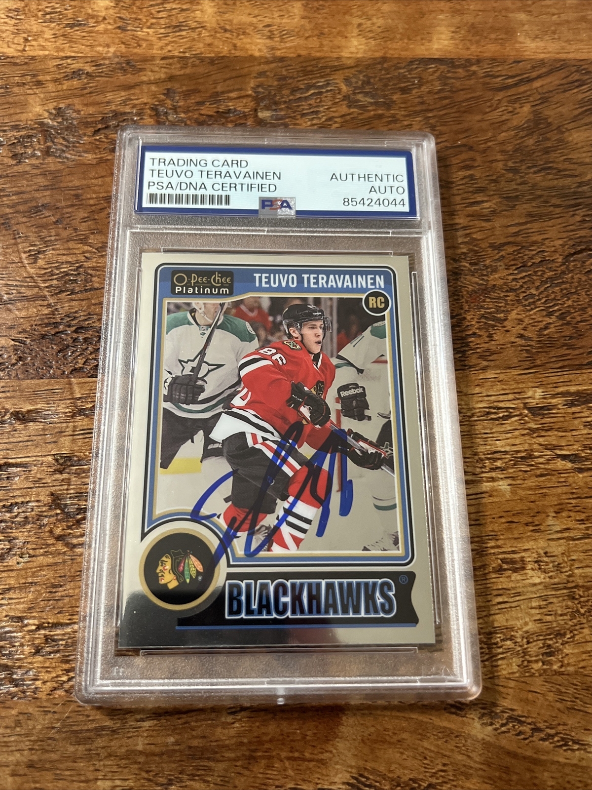 Teuvo Teravainen IP Signed O Pee Chee Platinum RC Card PSA DNA Slab Blackhawks