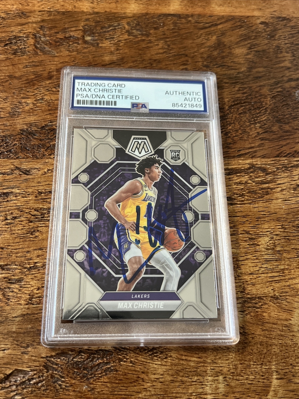 Max Christie IP Signed Mosaic Rookie Card Psa Dna Coa Slab Autographed Lakers
