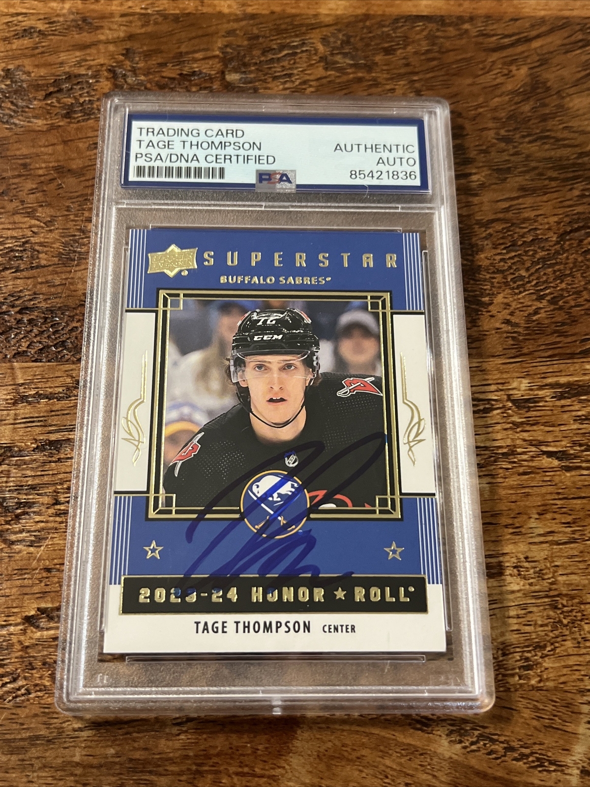 Tage Thompson IP Signed Upper Deck Card PSA DNA Coa Slab Sabres Autographed