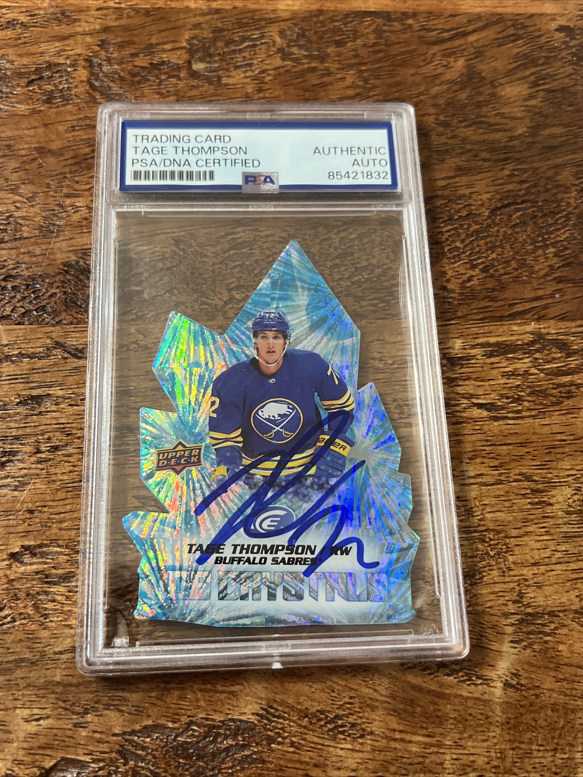 Tage Thompson IP Signed Upper Deck Ice Card PSA DNA Coa Slab Sabres Autographed