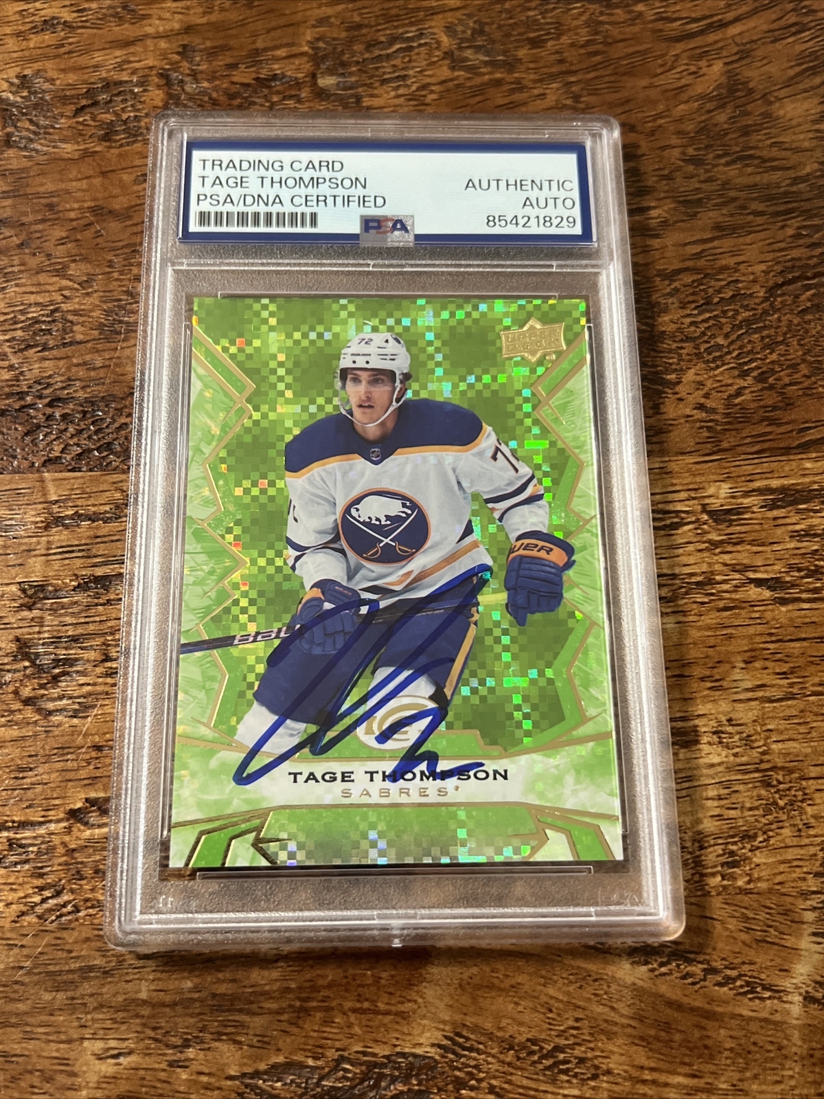 Tage Thompson IP Signed Upper Deck Ice Card PSA DNA Coa Slab Sabres Autographed