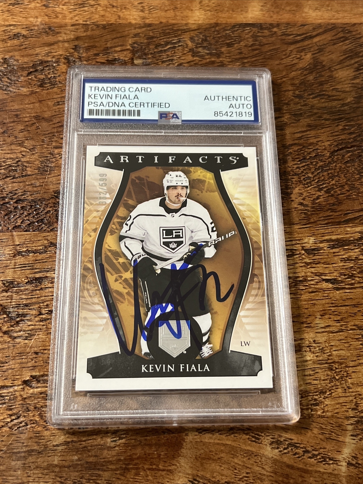 Kevin Fiala IP Signed UD Artifacts Card PSA DNA Coa Slab Autographed Kings